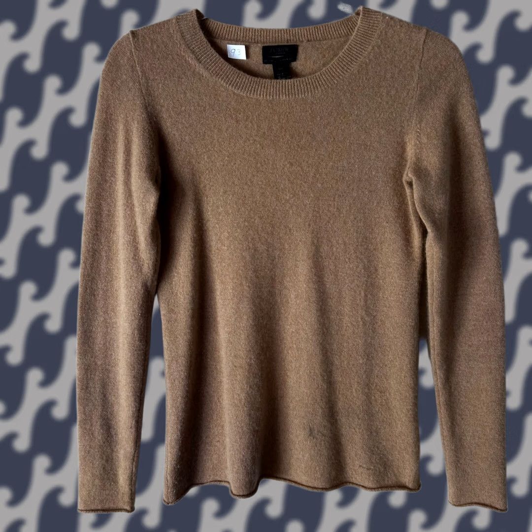 Vintage J. Crew Collection Cashmere Sweater XS Camel Tan Crewneck Long Sleeve 100% Size XS / US 0-2 / IT 36-38 - 1 Thumbnail