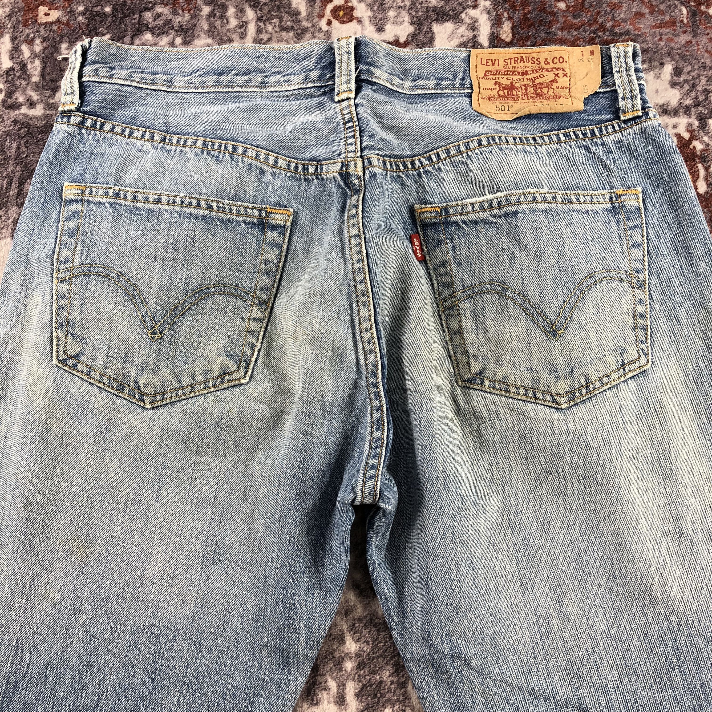 Levi's Vintage Blue Wash Levis 501 Jeans-JM2915 Size US 34 / EU 50 - 5 Thumbnail