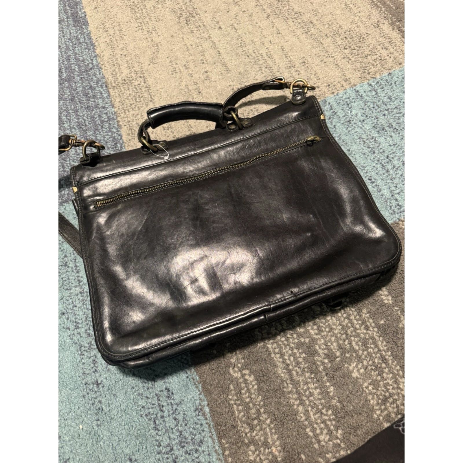 Vintage VINTAGE I Medici Firenze Made In Italy Leather black Messenger Shoulder Bag 15 Size ONE SIZE - 7 Thumbnail