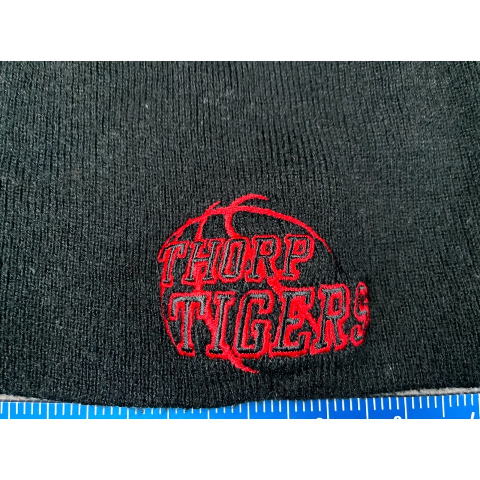 Vintage Thorp Tigers Highschool Beanie Toque Adult One Size Black Knit 100% Acrylic #5 Size ONE SIZE - 2 Thumbnail