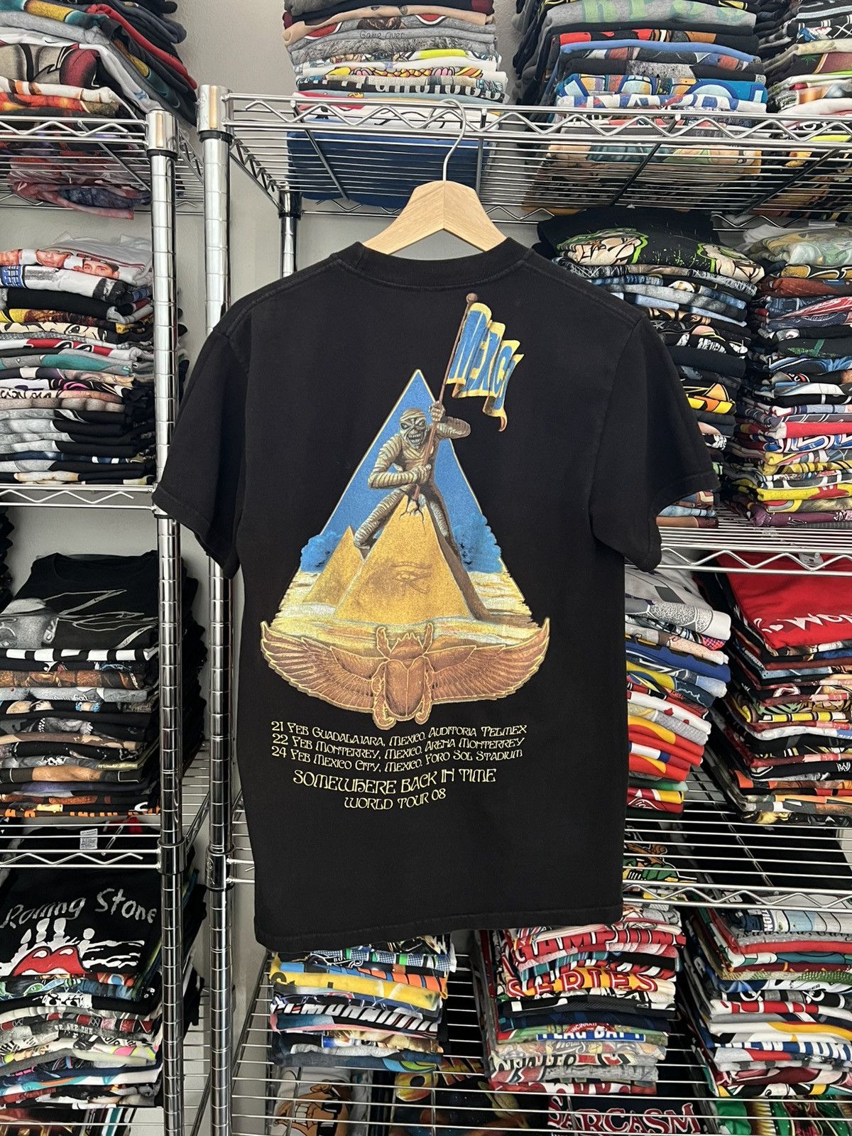 Iron Maiden 2008 Somewhere Back In Time Egypt Mexico Metal Tour Tee Size US S / EU 44-46 / 1 - 2 Thumbnail