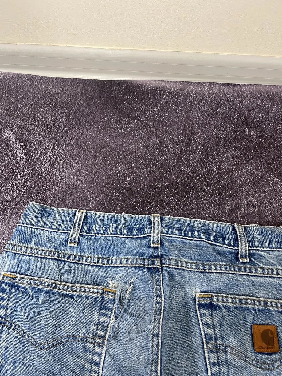 Carhartt × Vintage Vintage Carhartt Faded Light Blue Work Denim Hype Jeans Size US 35 - 6 Thumbnail