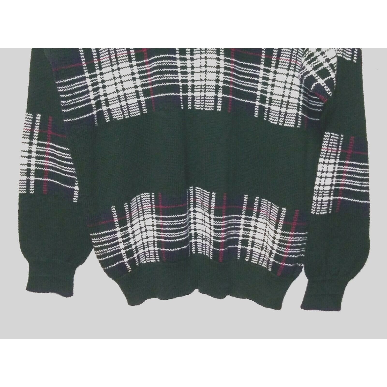 Izod IZOD Mens Sweater plaid Pullover Sz L green white long sleev Size US L / EU 52-54 / 3 - 8 Thumbnail
