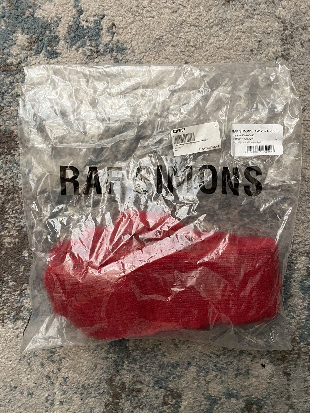 Raf Simons Raf Simons Red Mohair Long Logo Gloves Size ONE SIZE - 15 Thumbnail