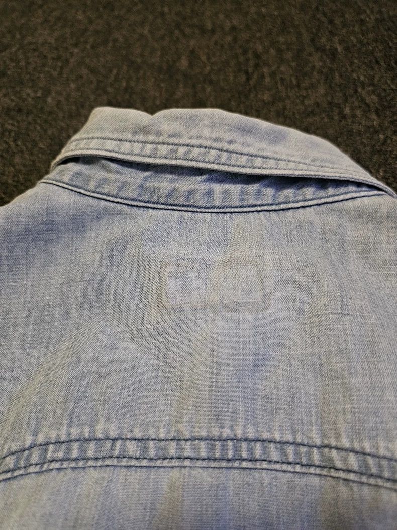 Saint Laurent Paris Saint Laurent Denim Shirt with No Collar-2507 Size US L / EU 52-54 / 3 - 4 Thumbnail