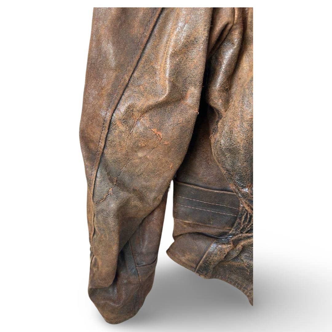 Leather VTG Leather biker JKT #1047 Size US XL / EU 56 / 4 - 4 Thumbnail