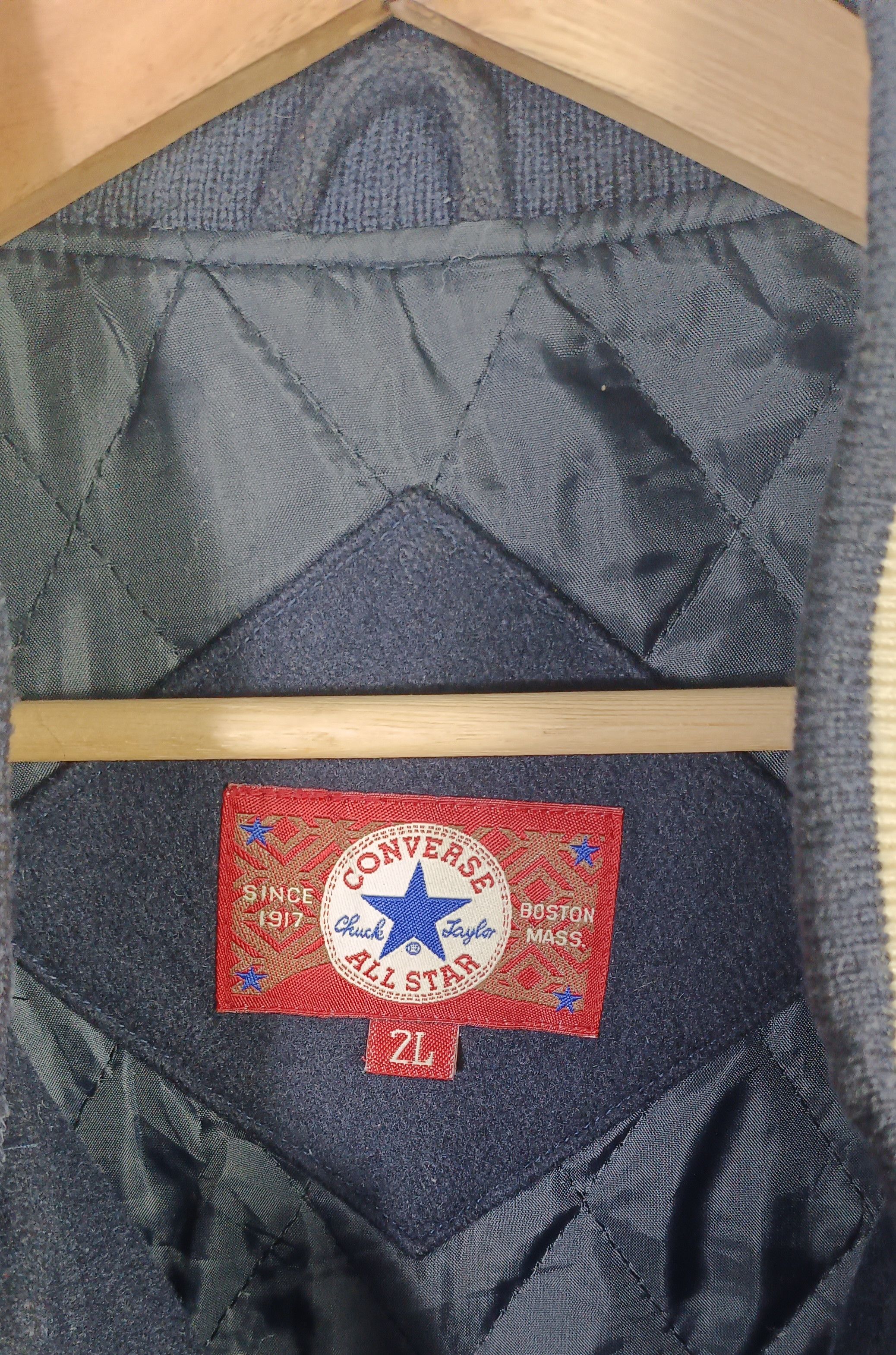 Converse CONVERSE Embroidery logo Leather Sleeve Varsity Jacket Size US XL / EU 56 / 4 - 10 Thumbnail