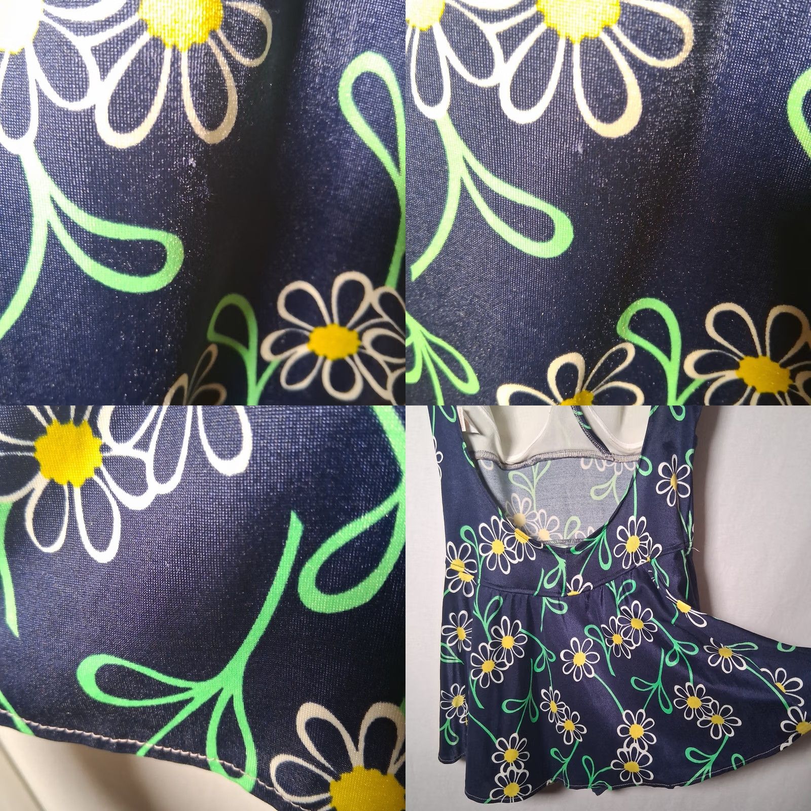 Jantzen VINTAGE Jantzen Bathing Suit Dress Blue Daisy Flowers 16 60s 70s USA Size XXL / US 16-18 / IT 52-54 - 8 Thumbnail