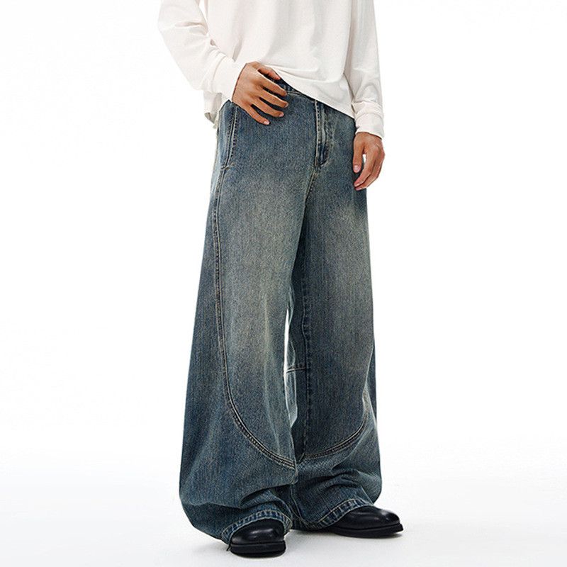 Japanese Brand American high street men's washed distressed curved jeans Size US 32 / EU 48 - 3 Thumbnail
