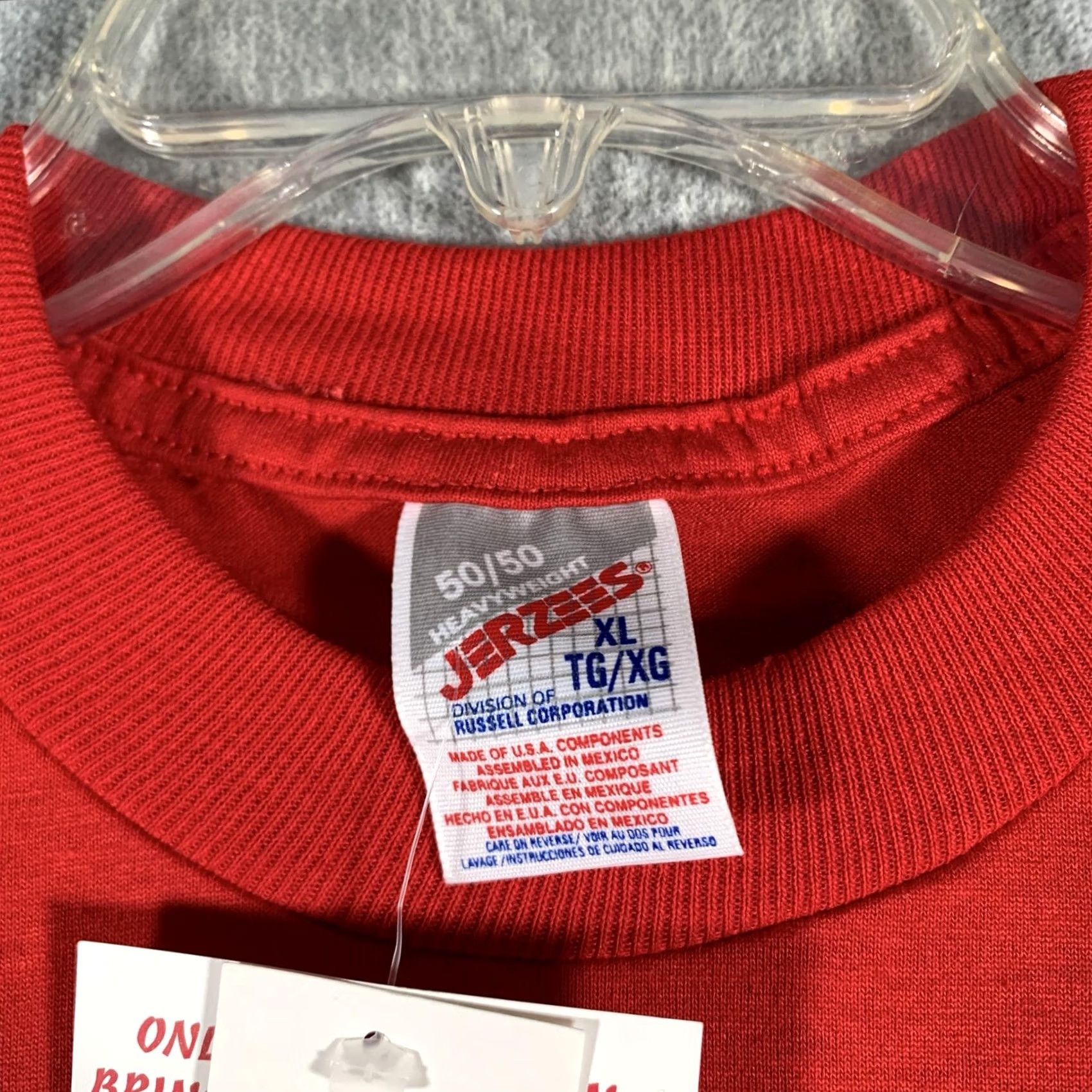 Jerzees VINTAGE Jerzees Shirt Mens XL Red 50/50 Heavyweight Blank Crewneck Short Sleeve Mens XL Red 50/50 Heavyweight Crew Neck T-Shirt Size US XL / EU 56 / 4 - 5 Thumbnail