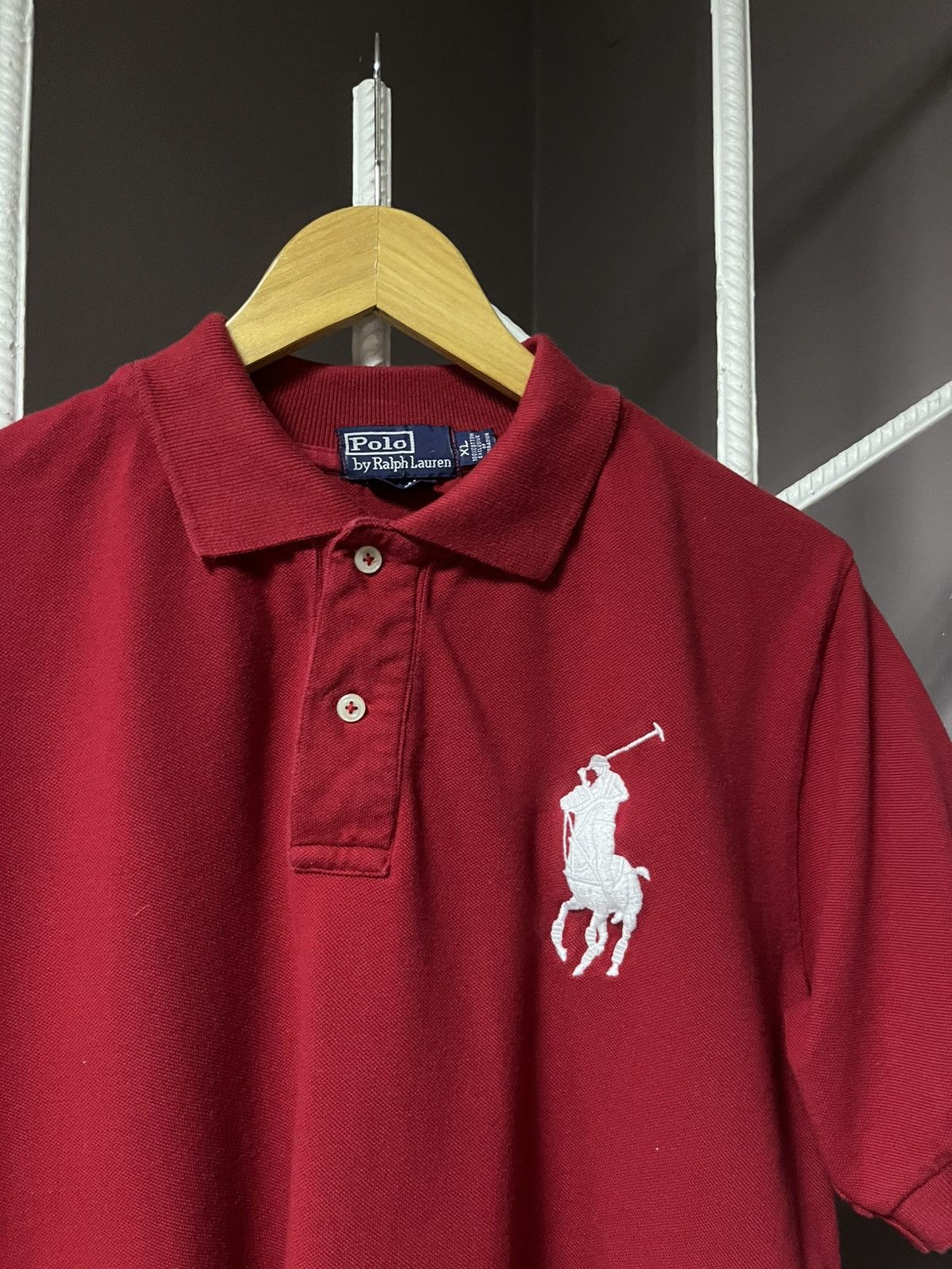 Polo Ralph Lauren Vintage Polo Ralph Lauren Red Big Logo Polo Size US L / EU 52-54 / 3 - 3 Thumbnail