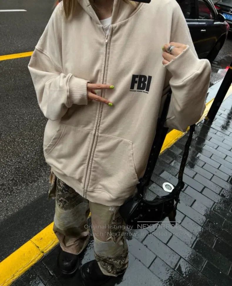Balenciaga Balenciaga FBI Print Zip-up Hoodie Size US XL / EU 56 / 4 - 7 Thumbnail