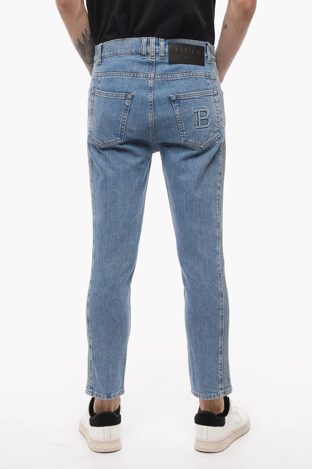 Balmain og1mm0326 Tapered-Fit Jeans in Blue Size US 31 - 2 Thumbnail