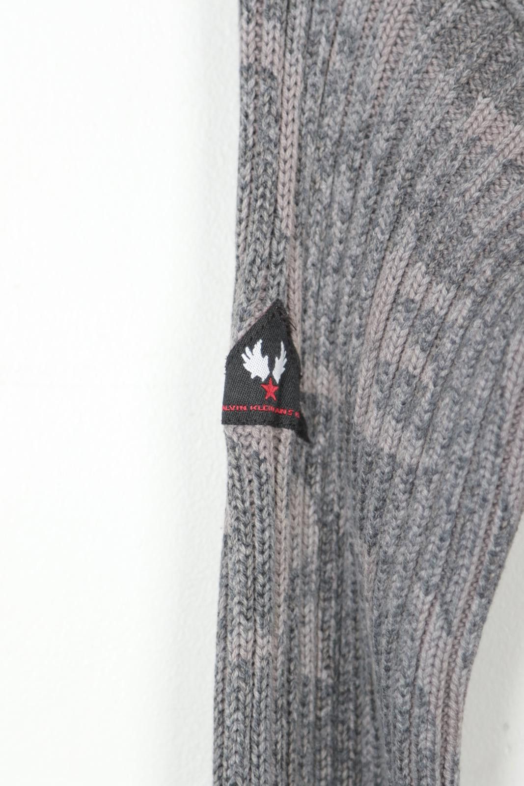 Calvin Klein 00's Calvin Klein Khakis AOP Text Ribbed Sweater Size ONE SIZE - 4 Thumbnail