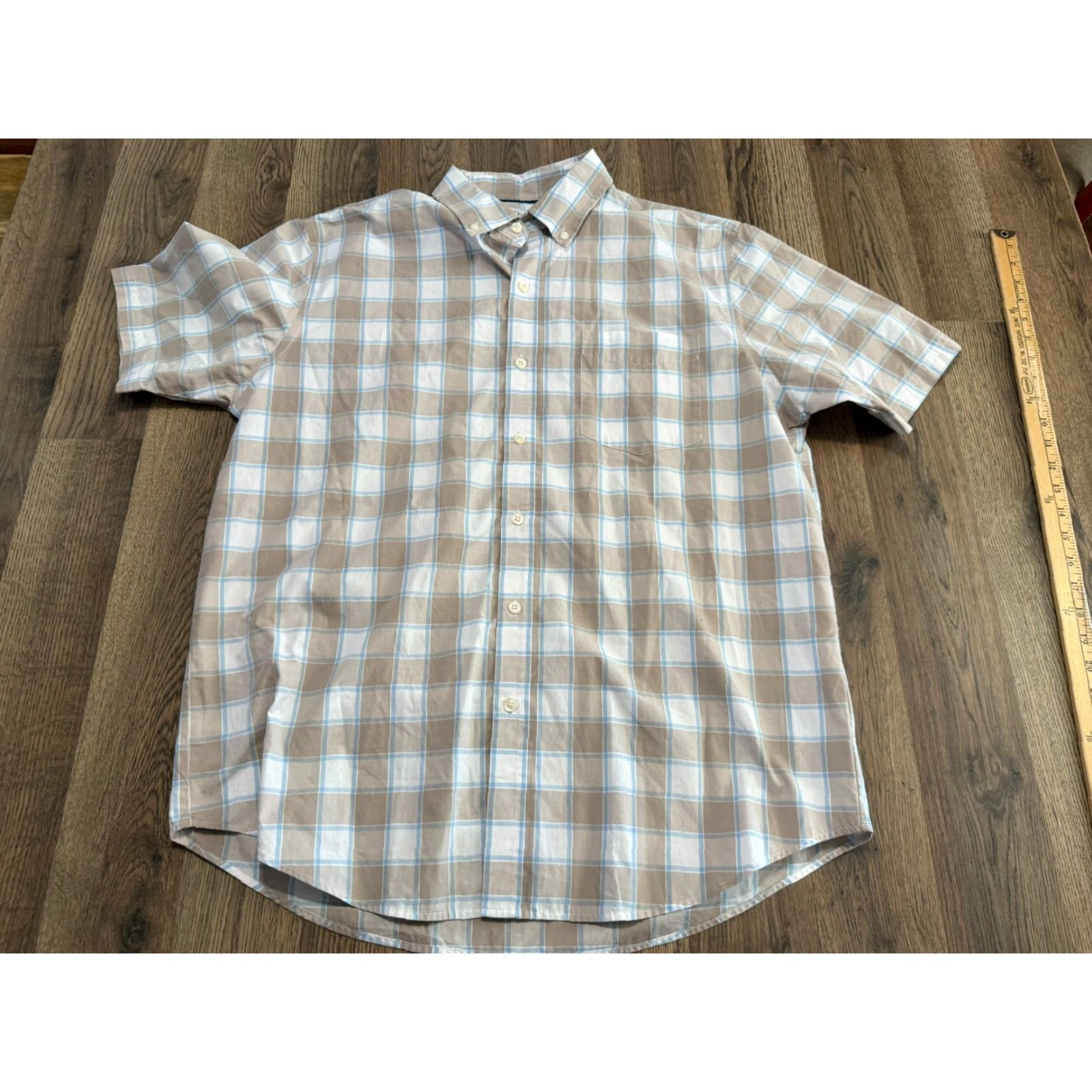 Croft & Barrow Croft & Barrow Shirt Mens Large Plaid Short Sleeve Button-Down Multicolor Cotton Summer Casual Womens? Size US L / EU 52-54 / 3 - 2 Thumbnail
