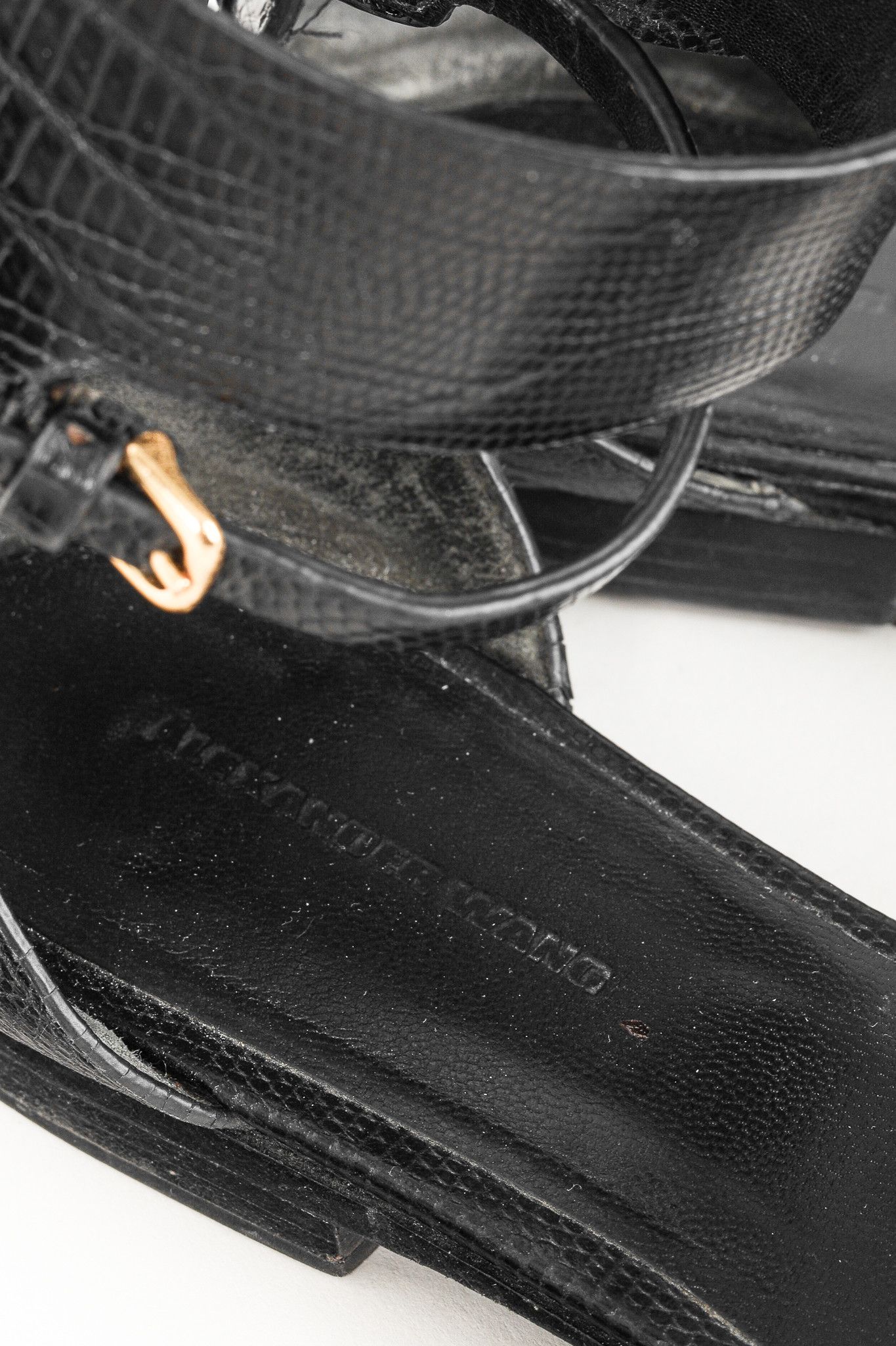 Alexander Wang Alexander Wang Elsa Black Croc-Embossed Leather Flats Size US 6.5 / IT 36.5 - 8 Thumbnail