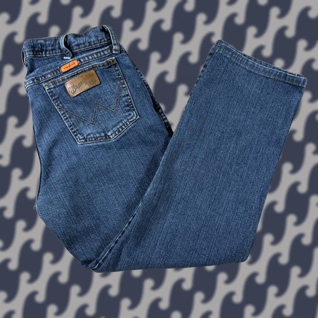 Wrangler Wrangler Jeans Denim Advanced Comfort Wrangler FR • Jeans • Men • 31x27 • Blue • Cotton Blend • Straight • Regular • 27 Inseam • 1990s? Size US 31 - 1 Thumbnail