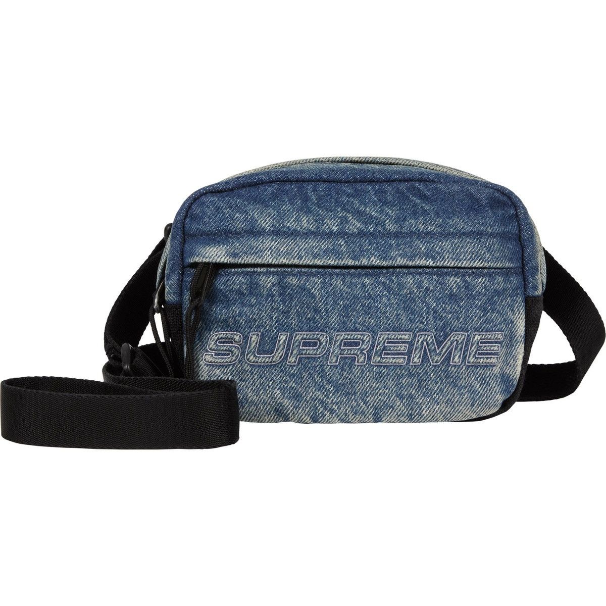 Supreme Supreme Denim Messenger Bag in Washed Indigo Reflective