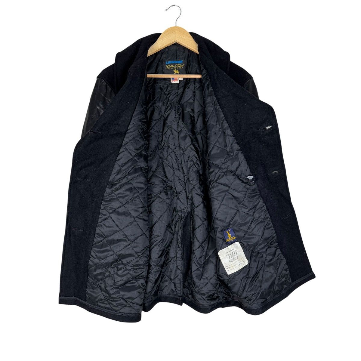 I. Spiewak And Sons ☀️I SPIEWAK SONS LEATHER PART PEACOAT JACKET Size US M / EU 48-50 / 2 - 6 Thumbnail