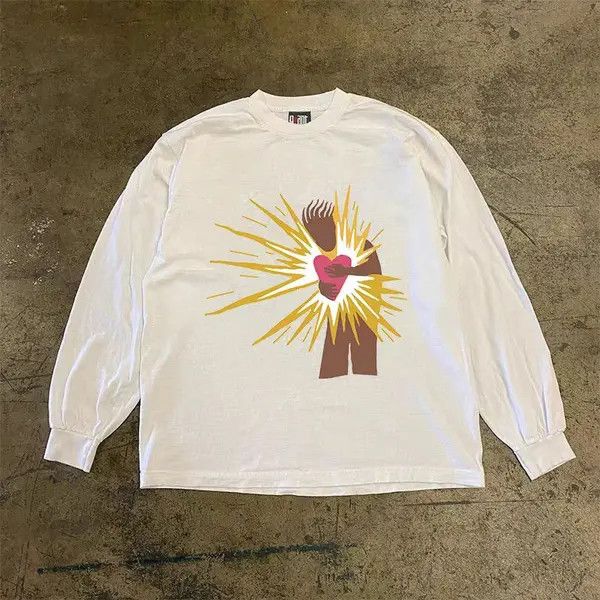 Japanese Brand Adachi x Iken Heart pattern casual retro long sleeve t-shirt Size US L / EU 52-54 / 3 - 1 Thumbnail