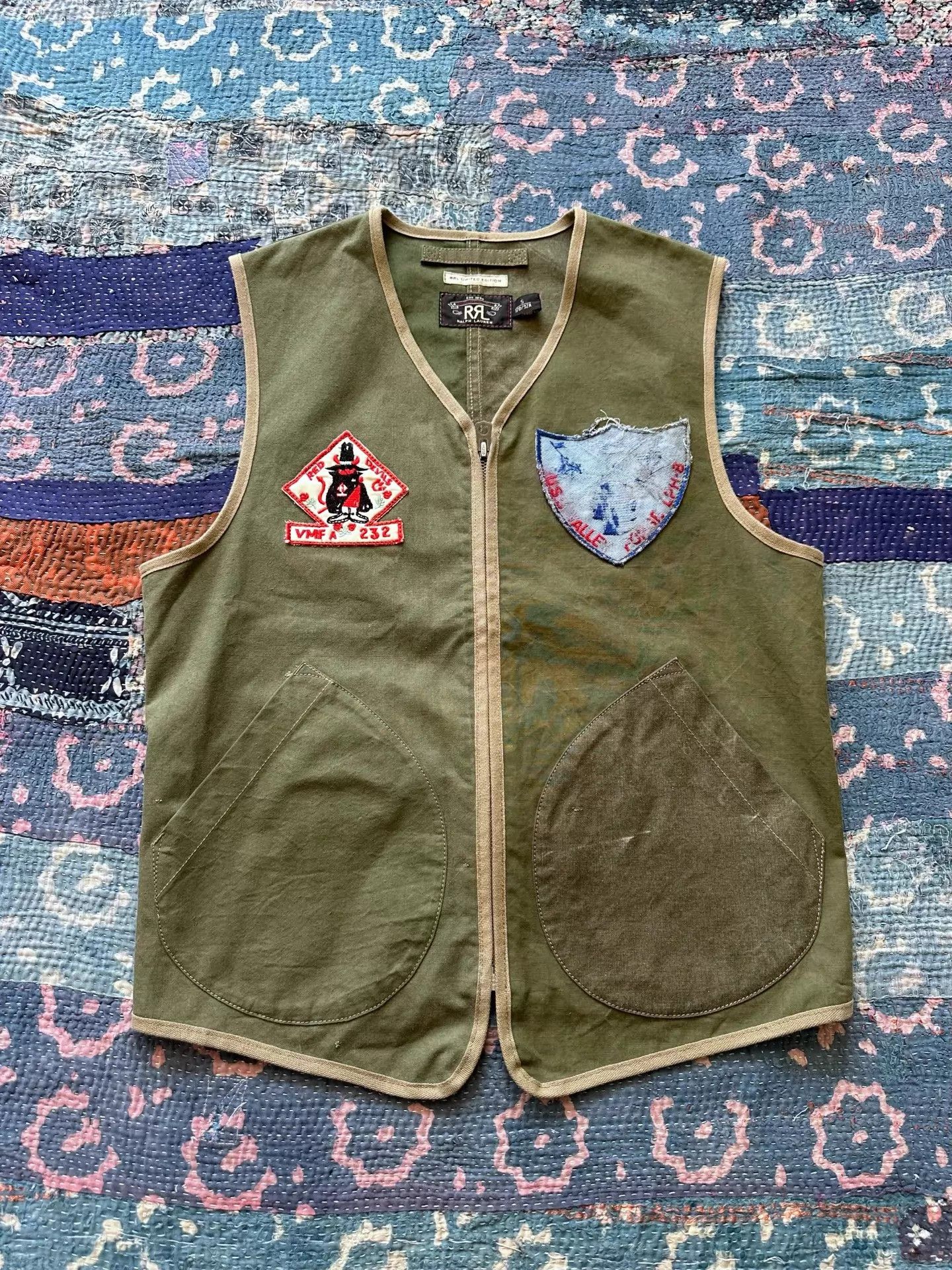 RRL Ralph Lauren RRL Distressed Canvas Paneled Vest (Limited S Size) Size US S / EU 44-46 / 1 - 1 Thumbnail