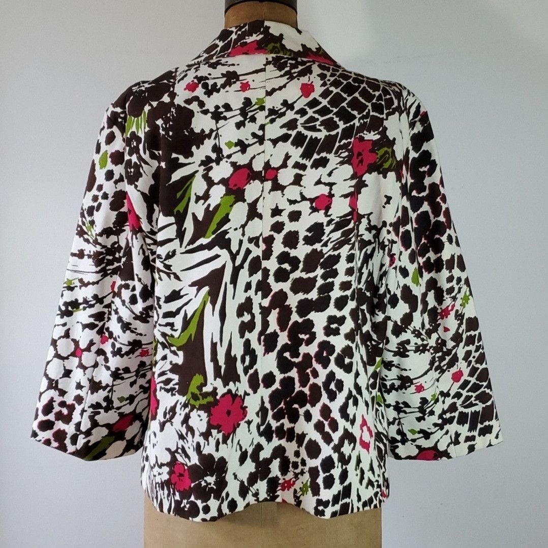 Chicos Chico's Size XL Jacket Bell Swing Kimono Sleeve Leopard Prin Size XL / US 12-14 / IT 48-50 - 3 Thumbnail