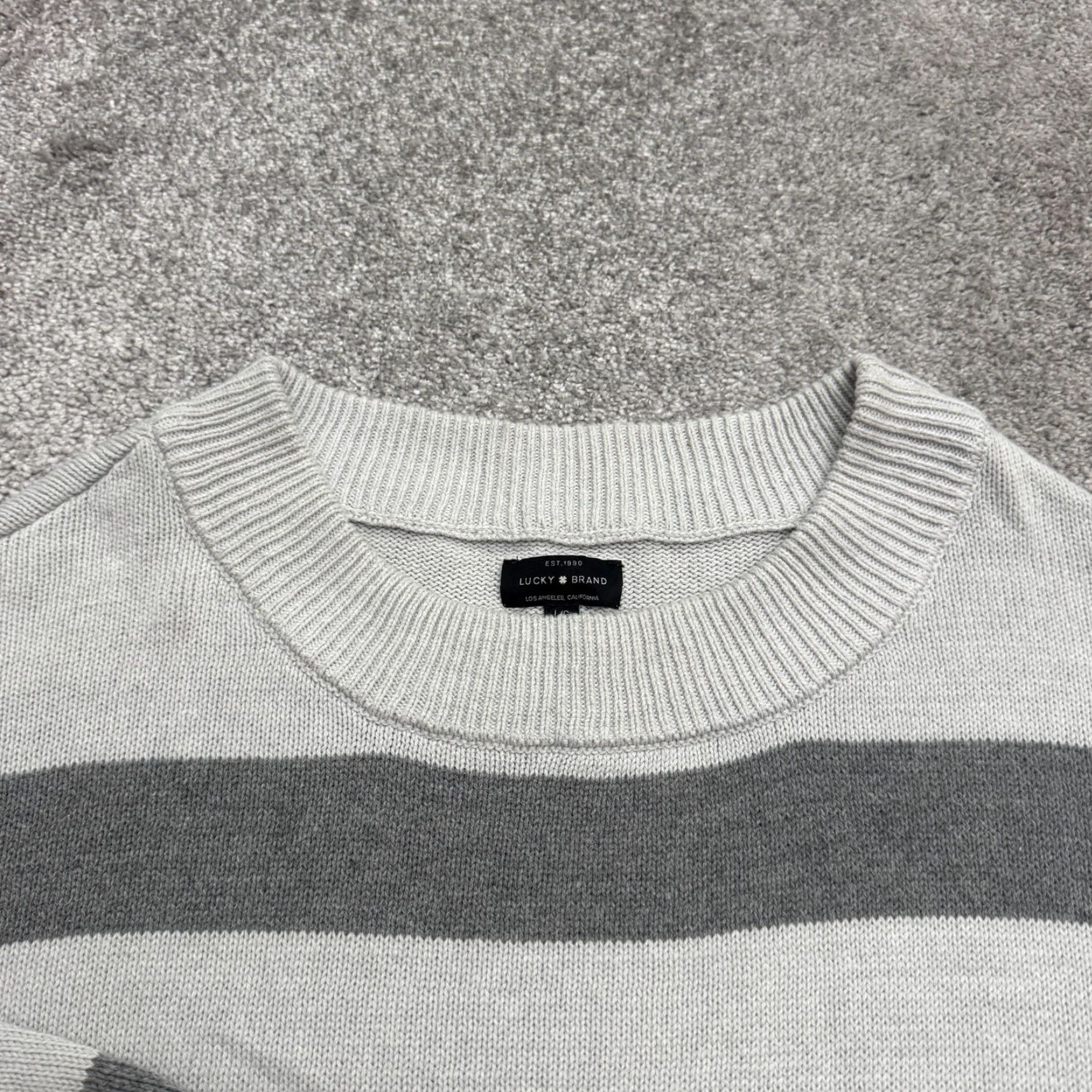 Lucky Brand Lucky Brand Women's Large Striped Colorblock Knit Sweater Multicolor Crew Neck Regular Fit Size L / US 10 / IT 46 - 3 Thumbnail