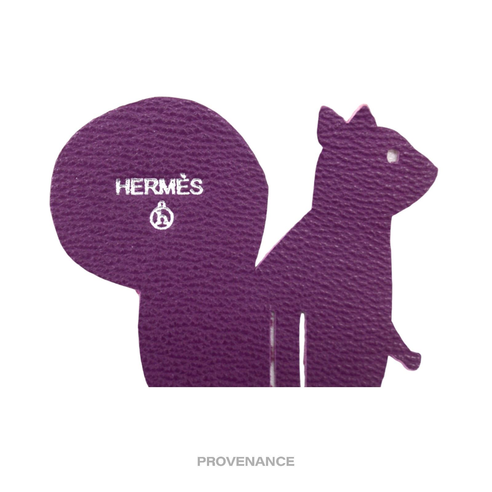 Hermes 🔴 Hermes Petit h Squirrel Charm - Purple Pebbled Leather Size ONE SIZE - 2 Thumbnail