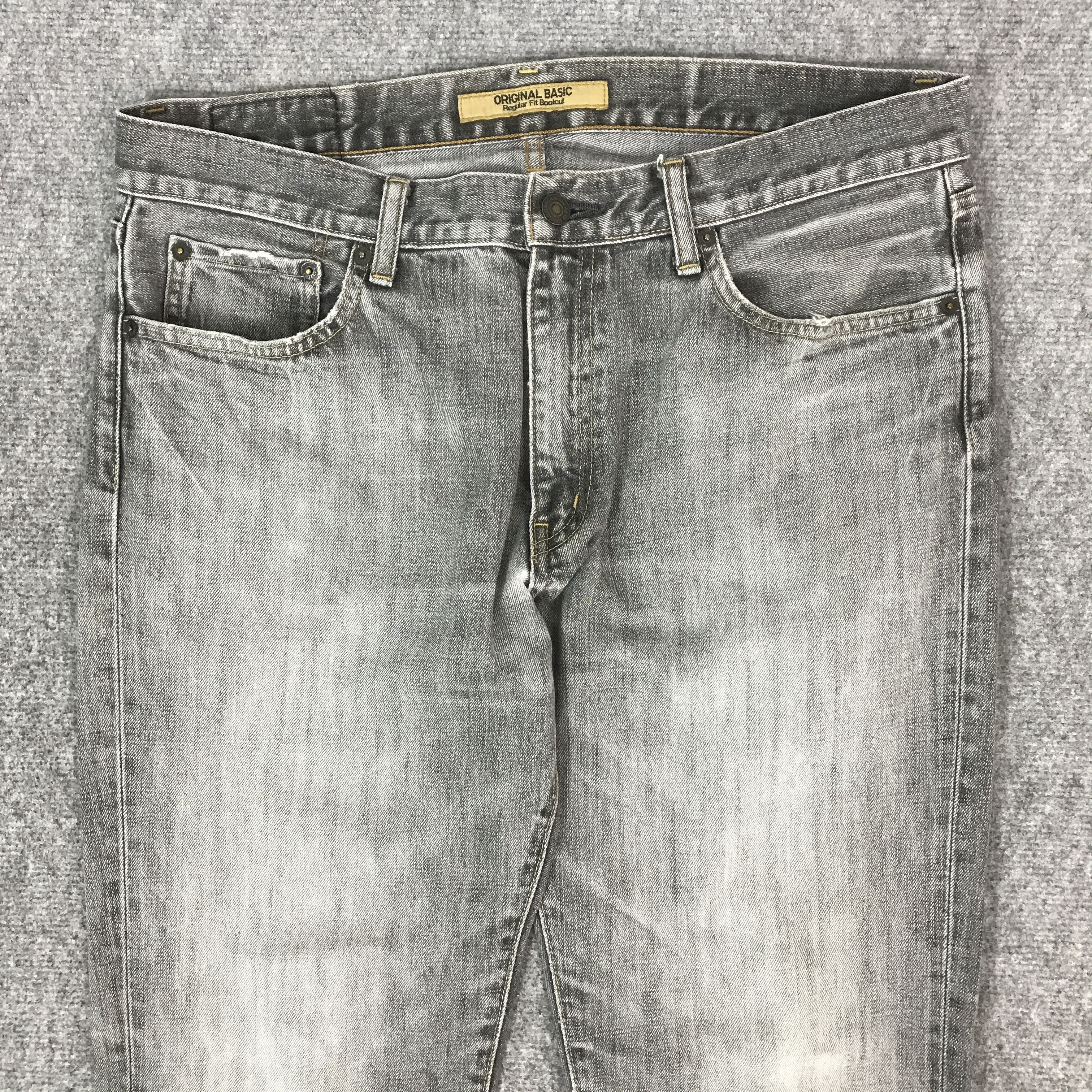 Japanese Brand FLARE UNIQLO JAPAN BOOTCUT DENIM BLACK FADED JEANS K54B18 Size US 35 - 2 Thumbnail