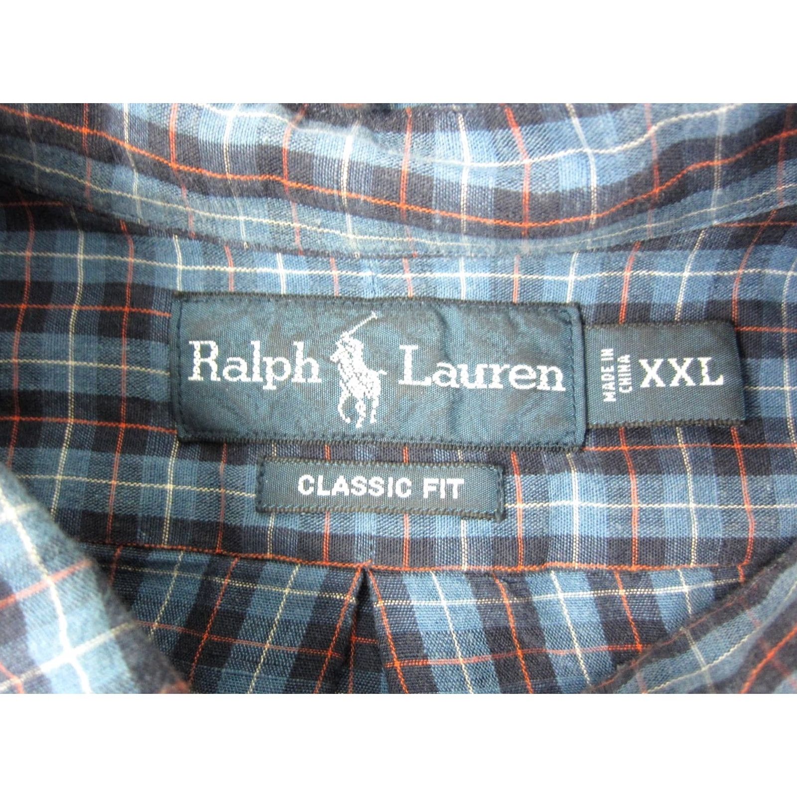 Ralph Lauren VINTAGE Ralph Lauren Shirt Mens 2XL Blue Plaid Button-Up Cotton Linen Long Sleeve Collared 90s City Classic Logo Pockets Size US XXL / EU 58 / 5 - 6 Thumbnail