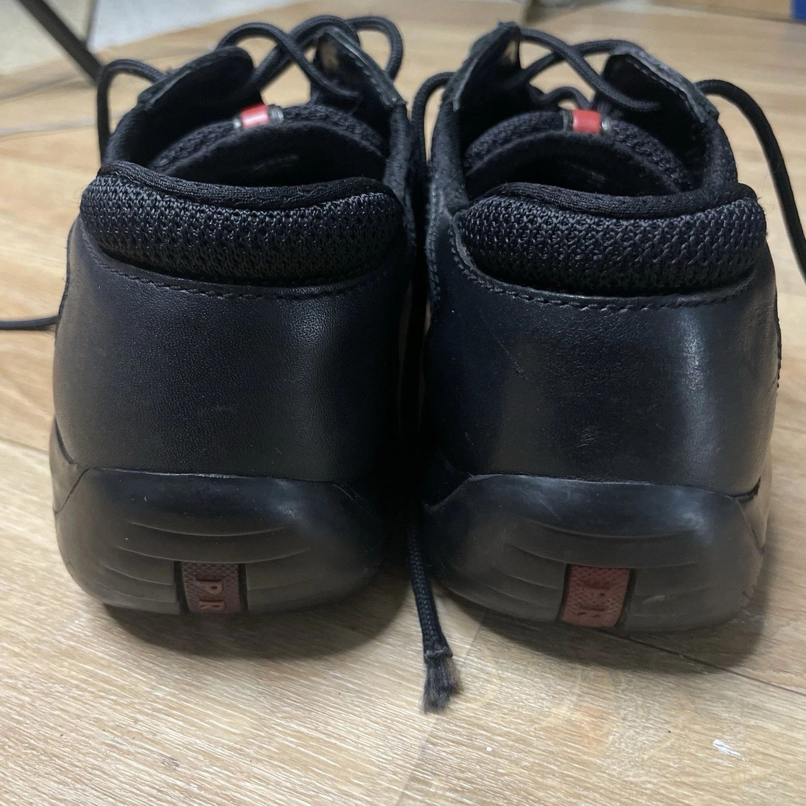 Prada Prada America's Cup Sneakers Linea Rossa Black Leather Mesh Size US 7.5 / IT 37.5 - 10 Thumbnail