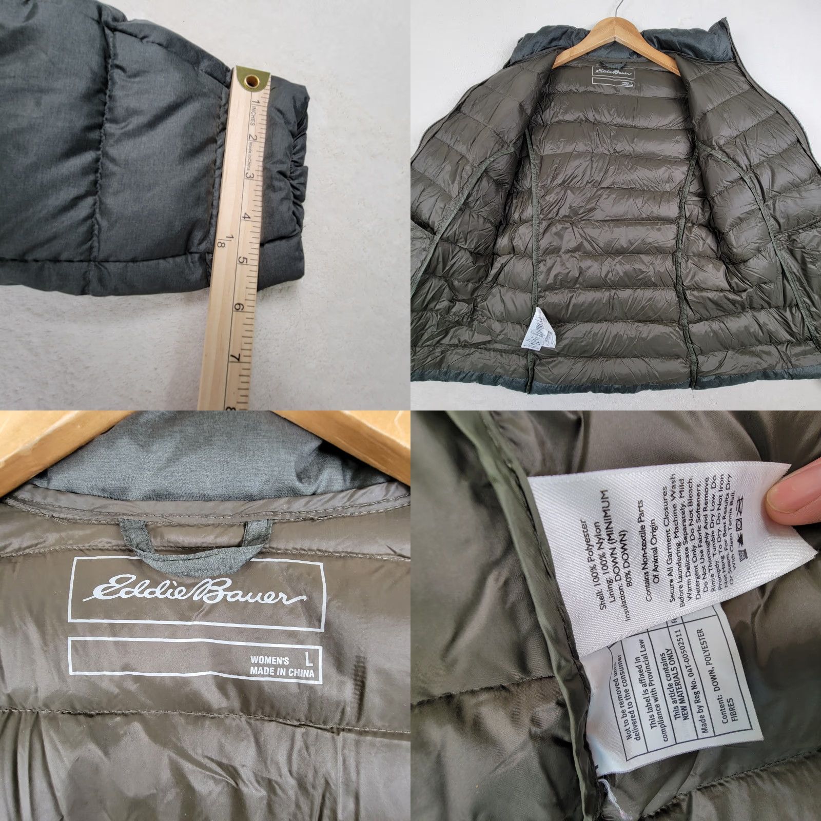 Eddie Bauer Eddie Bauer Women's Size Large Puffer Jacket Gray Full Zip Down Filled Size L / US 10 / IT 46 - 9 Thumbnail