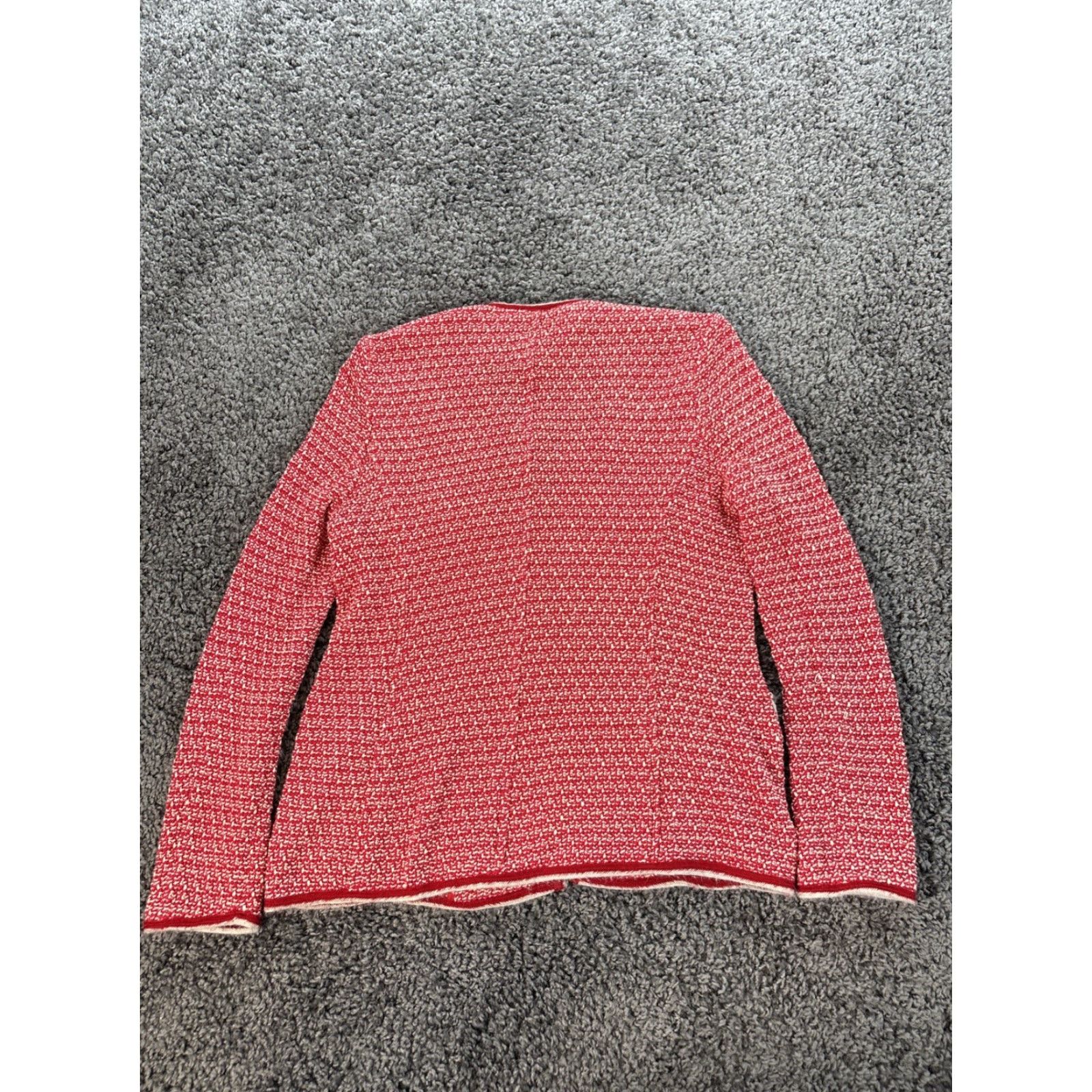 Gerard Darel Gerard Darel Paris Cardigan Sweater Womens L Red White Jacket Button Chunky V-Neck Knit 100% Cotton Womens Large Red Paris Cardigan Sweater Mens? Size L / US 10 / IT 46 - 6 Thumbnail