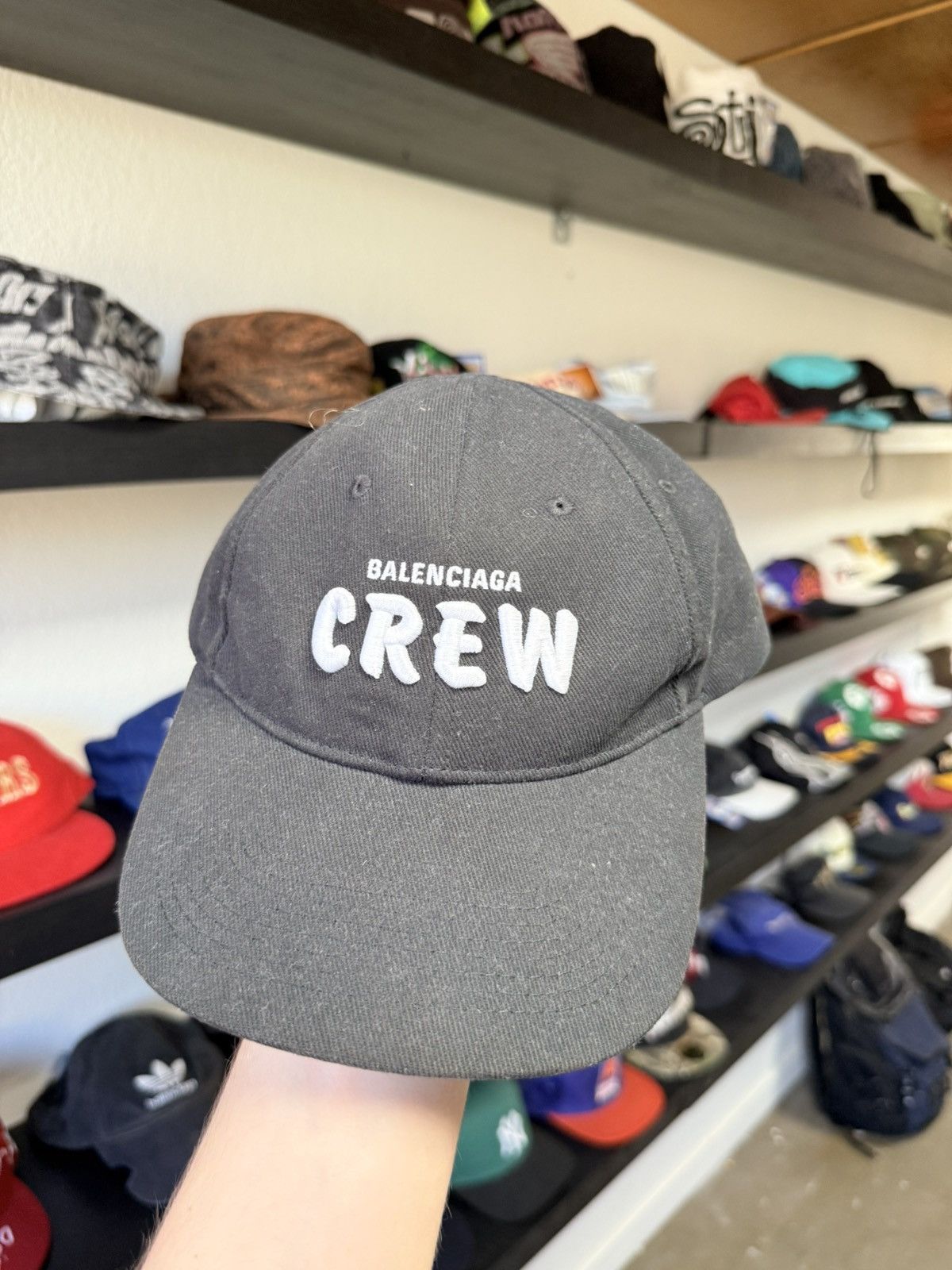 Balenciaga Crew Black Distressed Hat