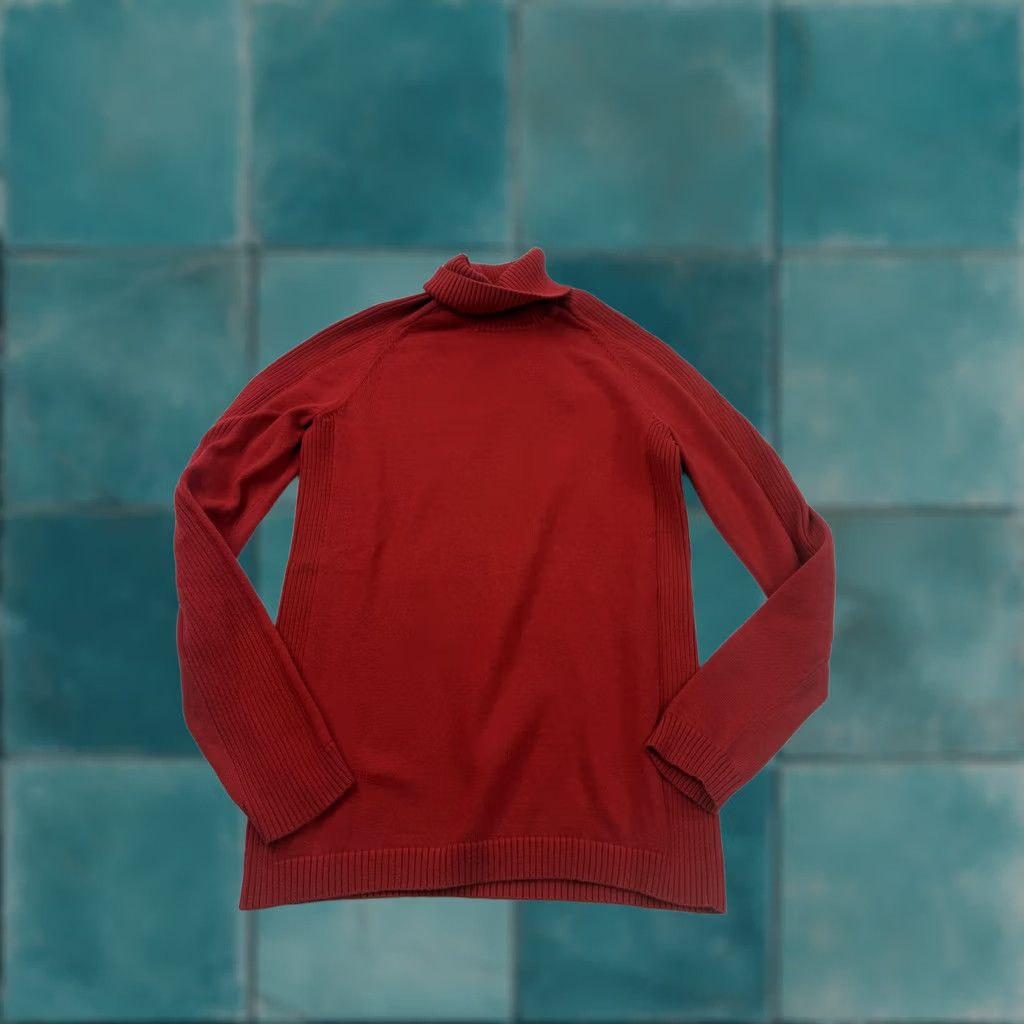 Ralph Lauren Polo Jeans Sweater Womens Large Red Turtleneck Cotton Knit Pullover Ralph Lauren Size L / US 10 / IT 46 - 1 Thumbnail