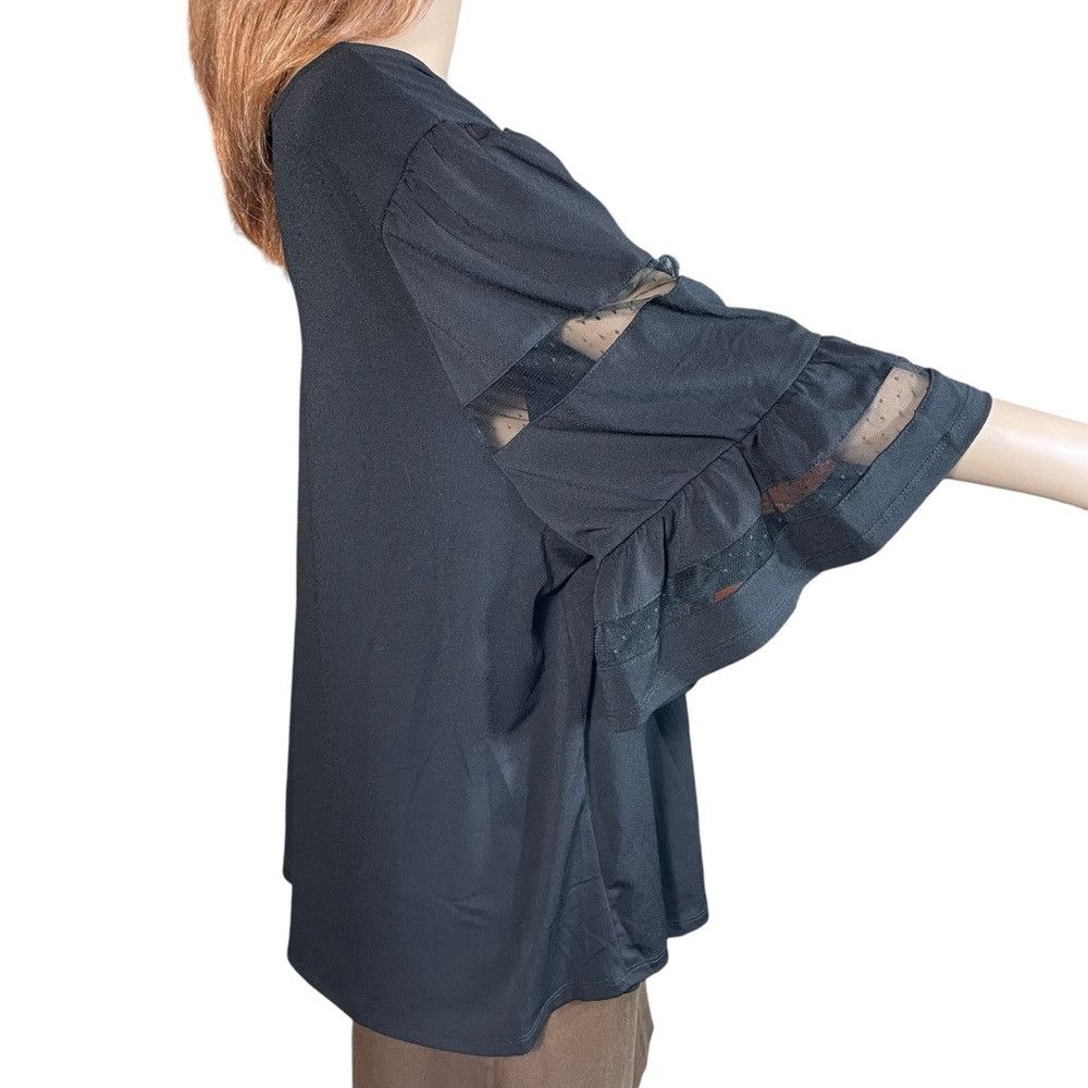 Adrianna Papell NWT New $69 Adrianna Papell Bell Sheer Sleeve Black Top Siz Size 3XL / US 20-22 - 3 Thumbnail