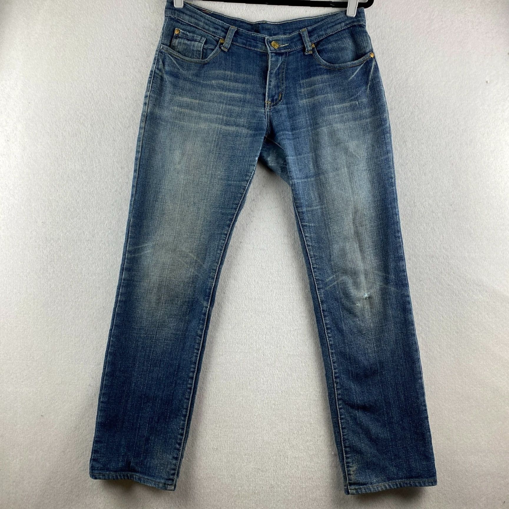 7 For All Mankind 7 For All Mankind Jeans Womens 29 Blue Low-Rise Distressed Rip Denim USA Made Size 29" - 2 Thumbnail