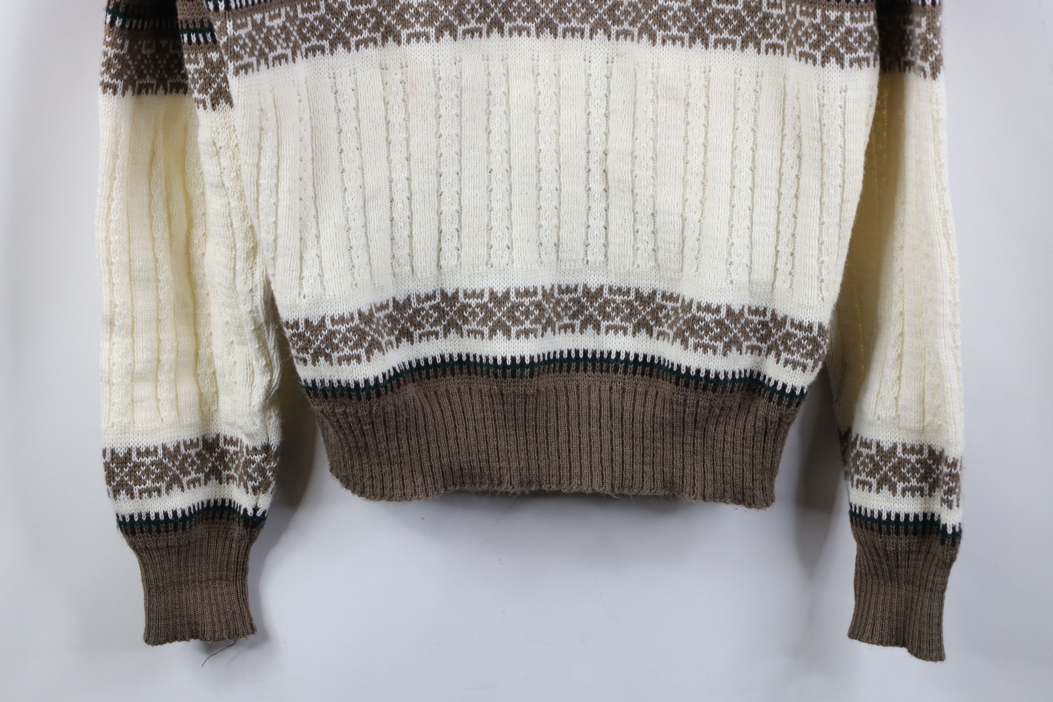 Vintage Vintage 70s Streetwear Fair Isle Cable Knit Crewneck Sweater Size US L / EU 52-54 / 3 - 3 Thumbnail
