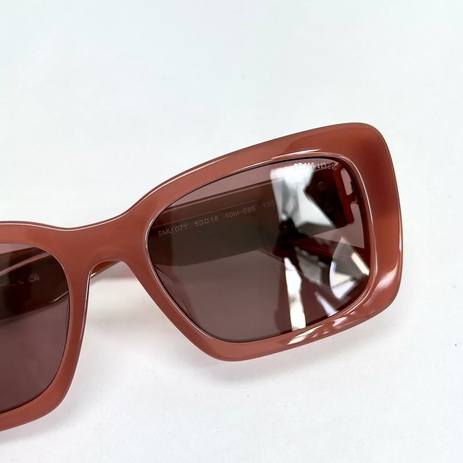 Miu Miu MIU MIU LOGO MU07YS Cognac Opal Violet Geometric Luxury 07Y Size ONE SIZE - 4 Thumbnail