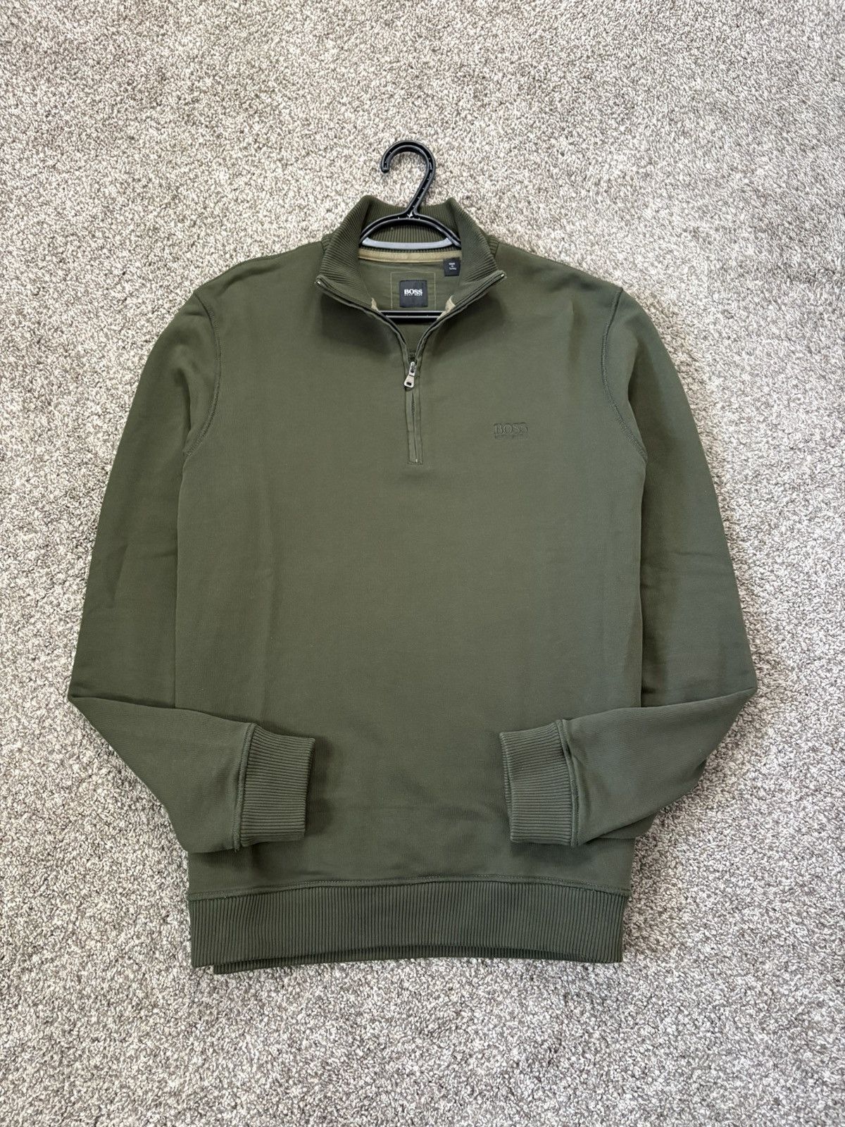 Hugo Boss Hugo Boss Mens Green Mock Neck 1/4 Zip Long Sleeve Sweater L Size US L / EU 52-54 / 3 - 5 Thumbnail