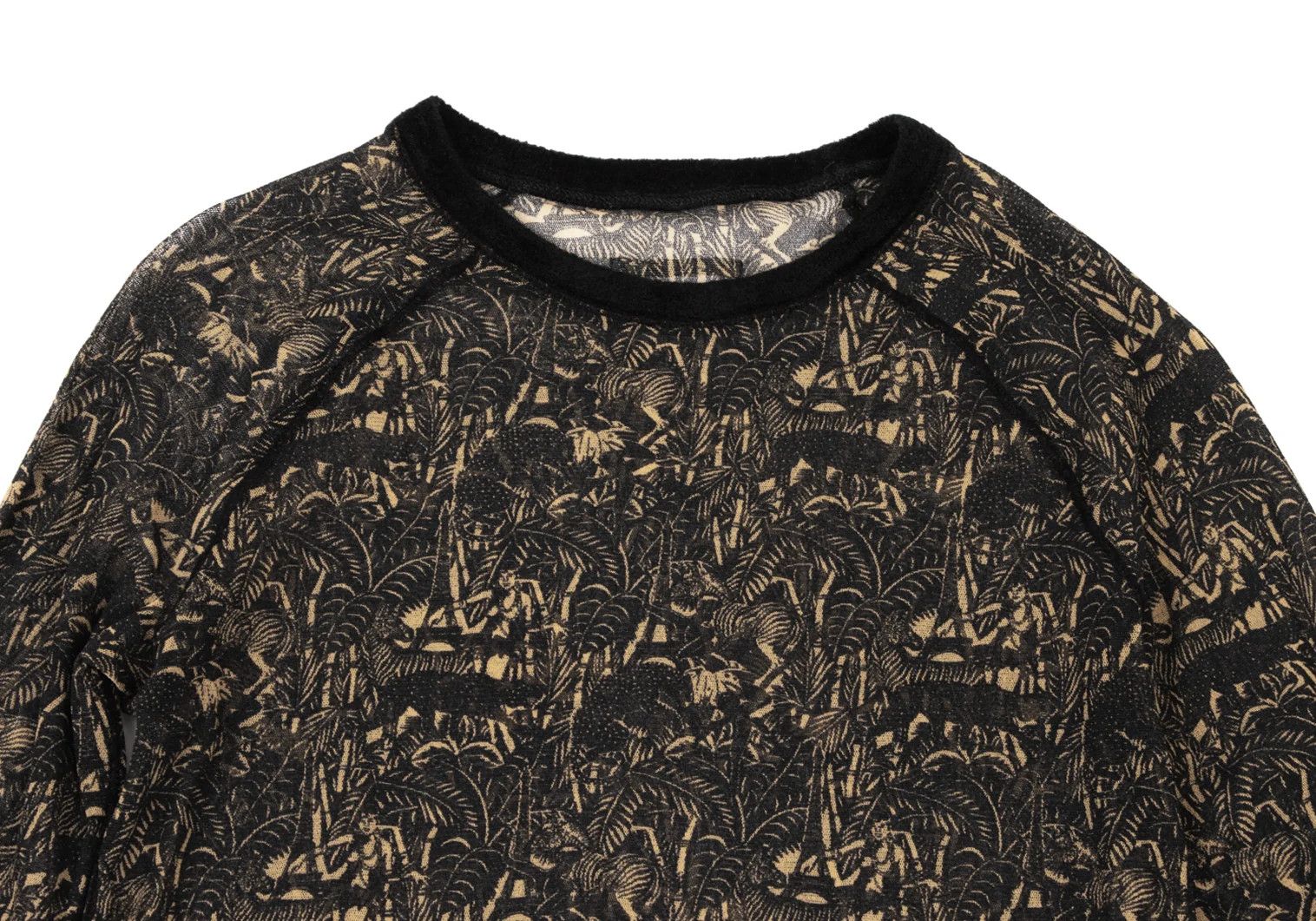 Jean Paul Gaultier Jungle Print Power Net Cut Sew Top in Black Brown Size M Size US M / EU 48-50 / 2 - 2 Thumbnail