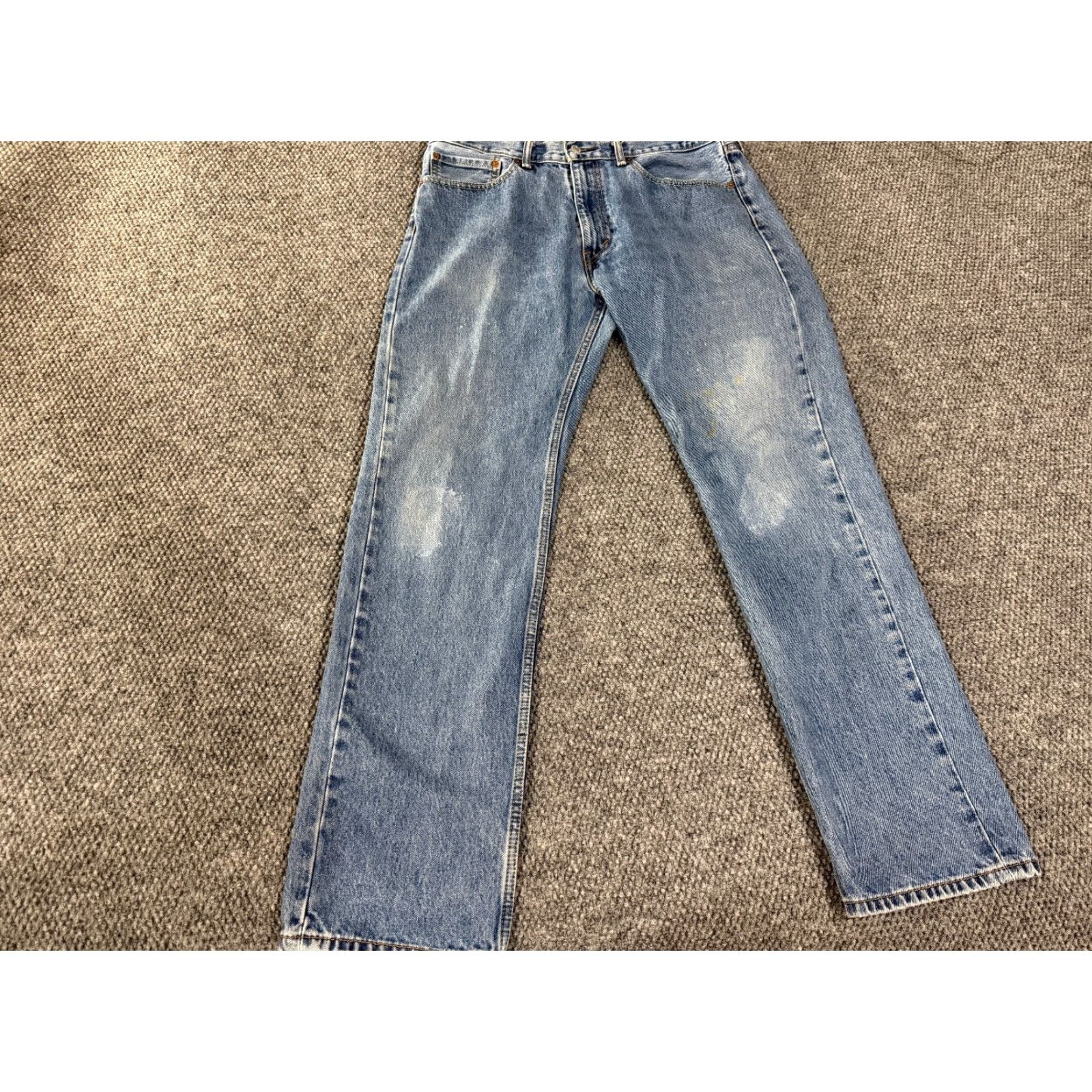 Levi's Levi's 505 Jeans Mens 36x34 Blue Denim Regular Fit Straight Leg Jeans Men Medium Wash Pocket Logo 5-Pocket Design Vintage No Womens Mens Size US 36 / EU 52 - 2 Thumbnail