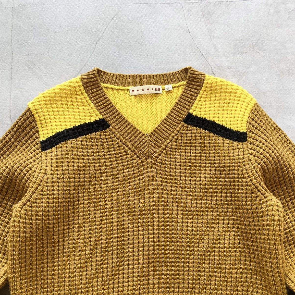 Japanese Brand × Marni × Uniqlo Marni X Uniqlo Knit Cropped Sweater Yellow/Brown Y2K Size L / US 10 / IT 46 - 5 Thumbnail
