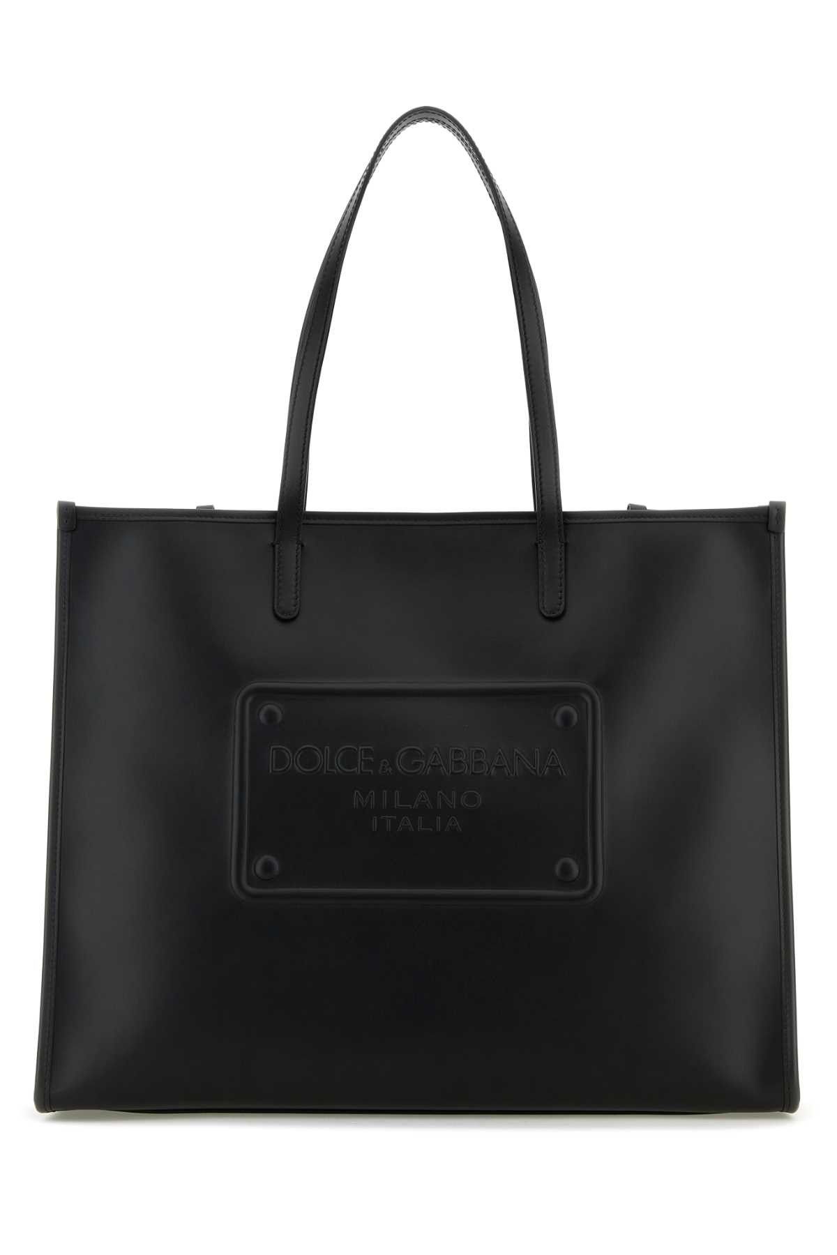 Dolce & Gabbana Black Leather Shopping Bag Size ONE SIZE - 1 Thumbnail
