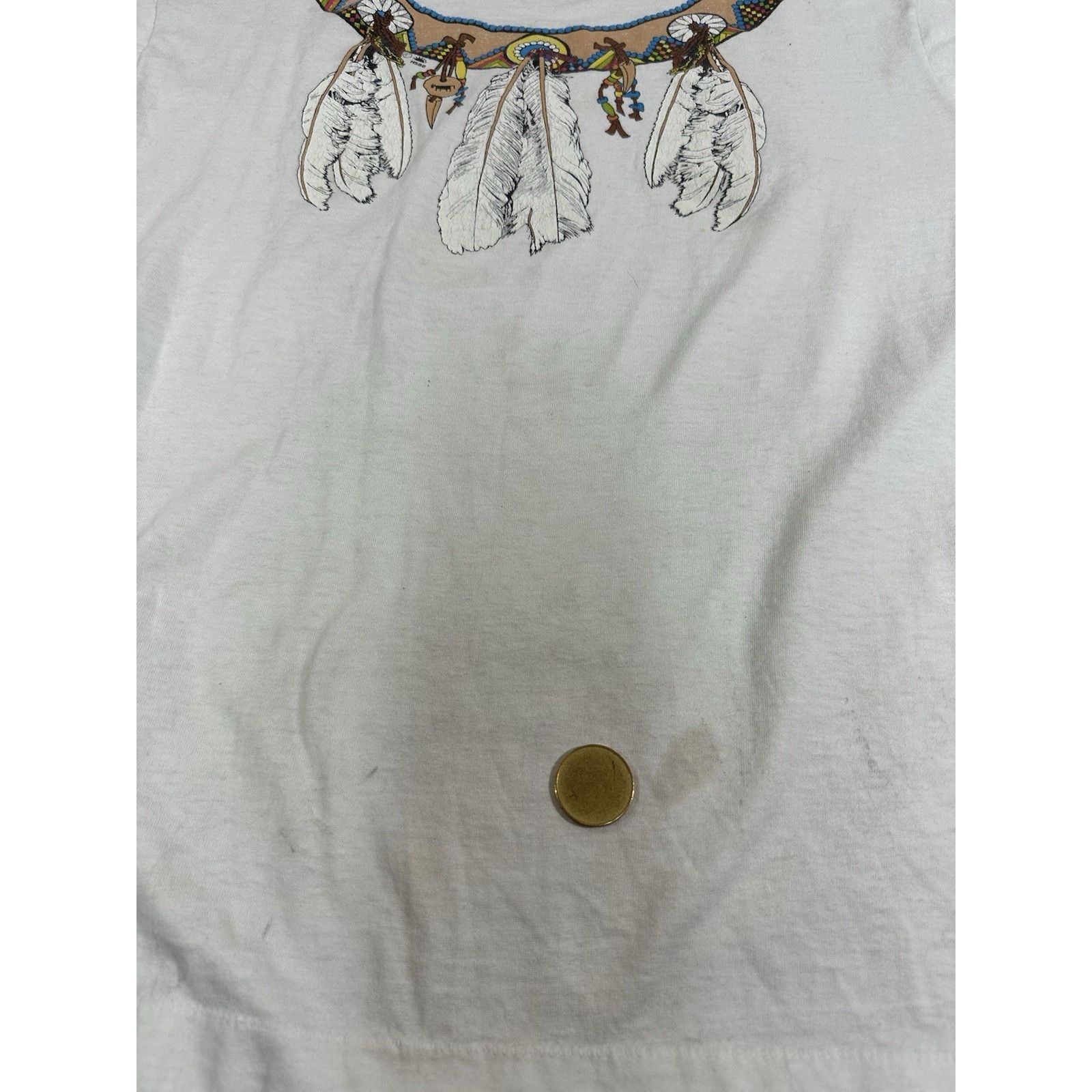 Fruit Of The Loom Vintage Navajo Neck Charm Necklace T-Shirt First Nation Nati Size US L / EU 52-54 / 3 - 4 Thumbnail