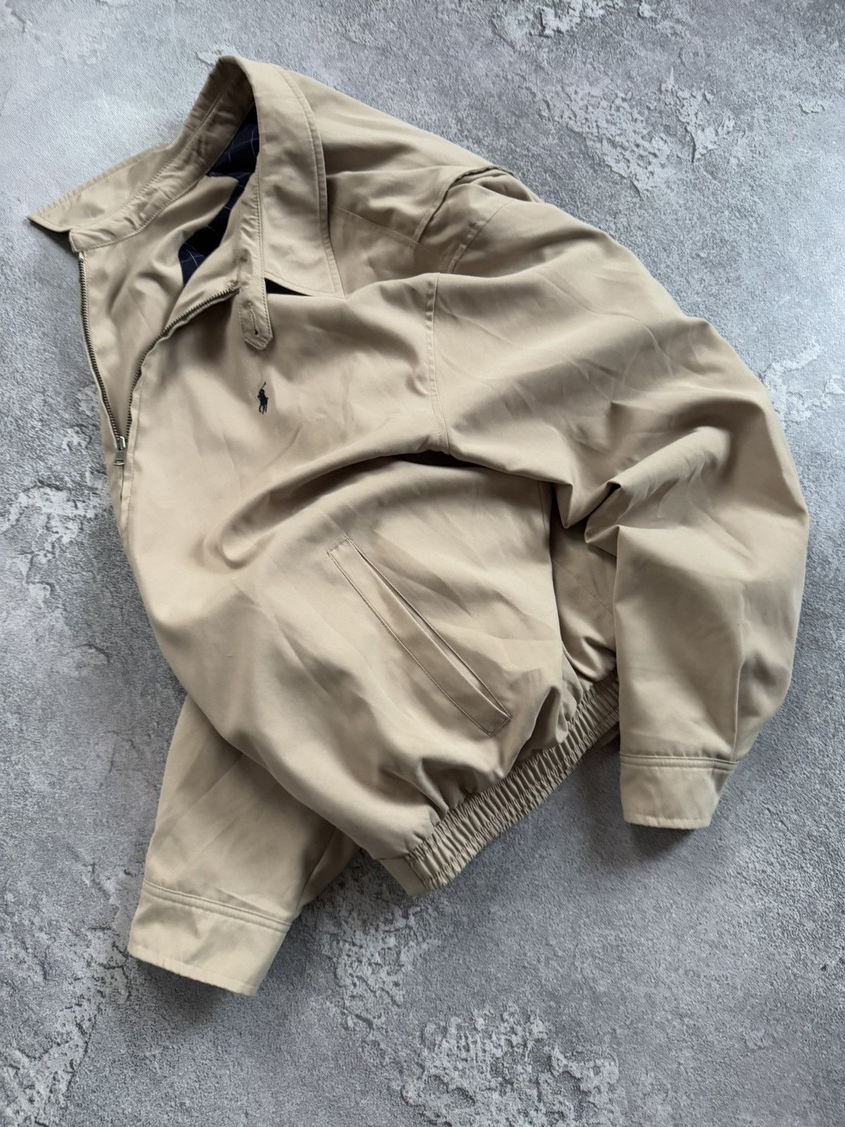 Polo Ralph Lauren × Vintage Polo Ralph Lauren XL beige zip bomber jacket collared 90s Size US XL / EU 56 / 4 - 20 Thumbnail