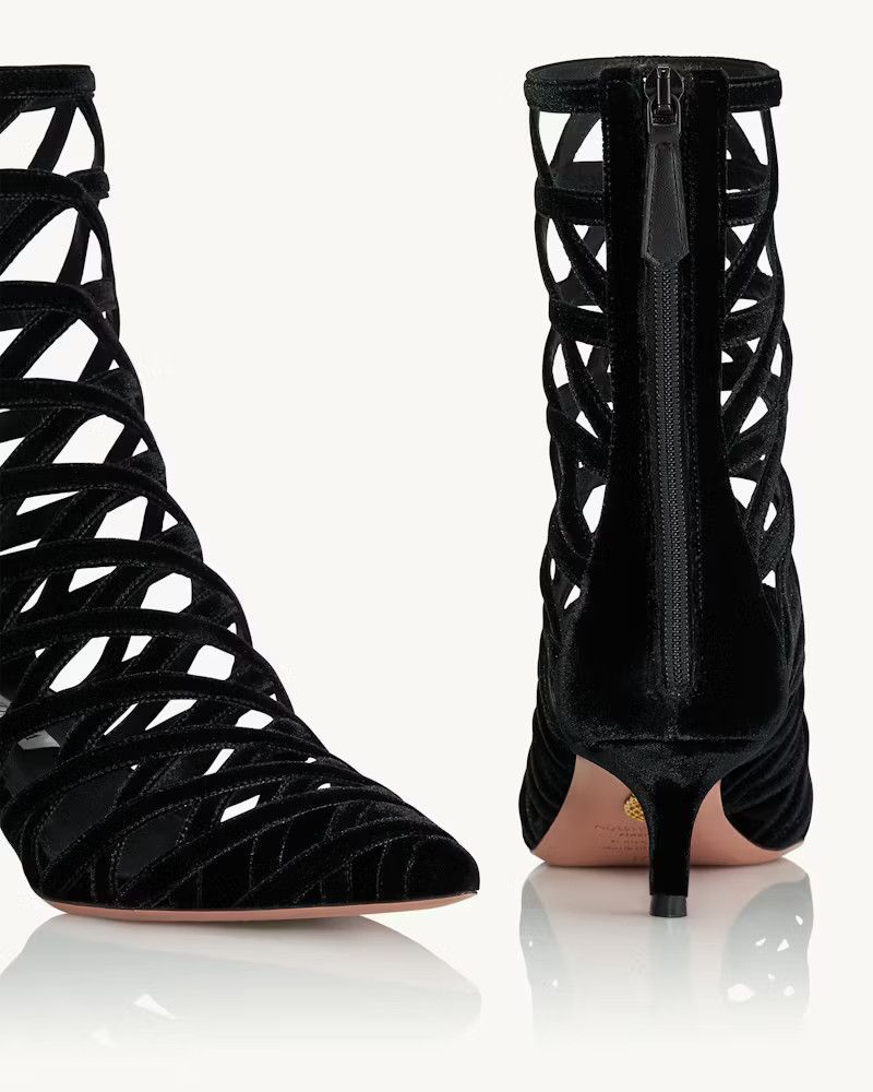 Aquazzura o1s22i1n0125 Romance Ankle Boots in Black Size US 8 / IT 38 - 3 Thumbnail