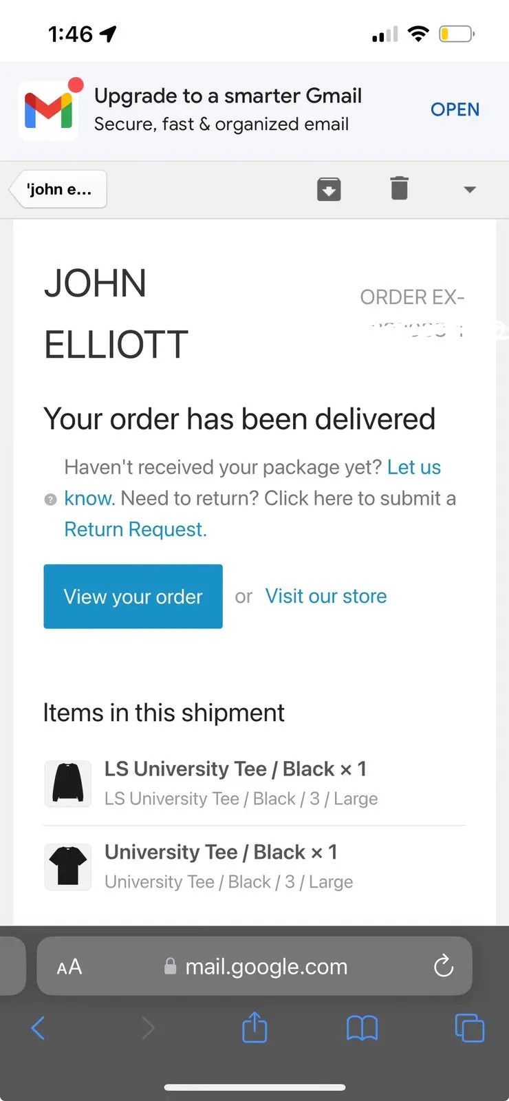John Elliott L/S University Tee Size US L / EU 52-54 / 3 - 7 Thumbnail