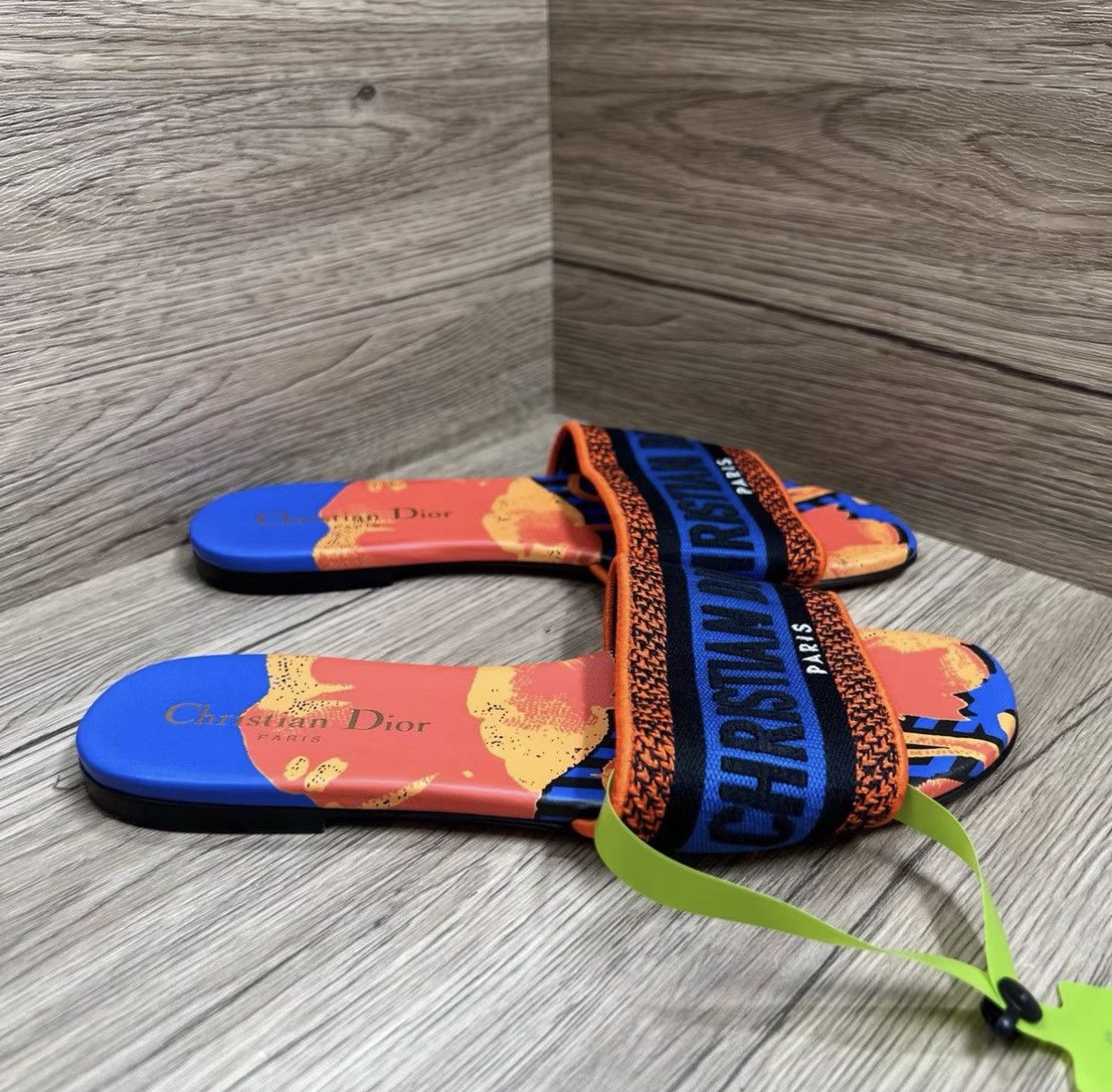 Dior Dior Dway Orange & Blue Slippers J41 Size US 6 / IT 36 - 3 Thumbnail