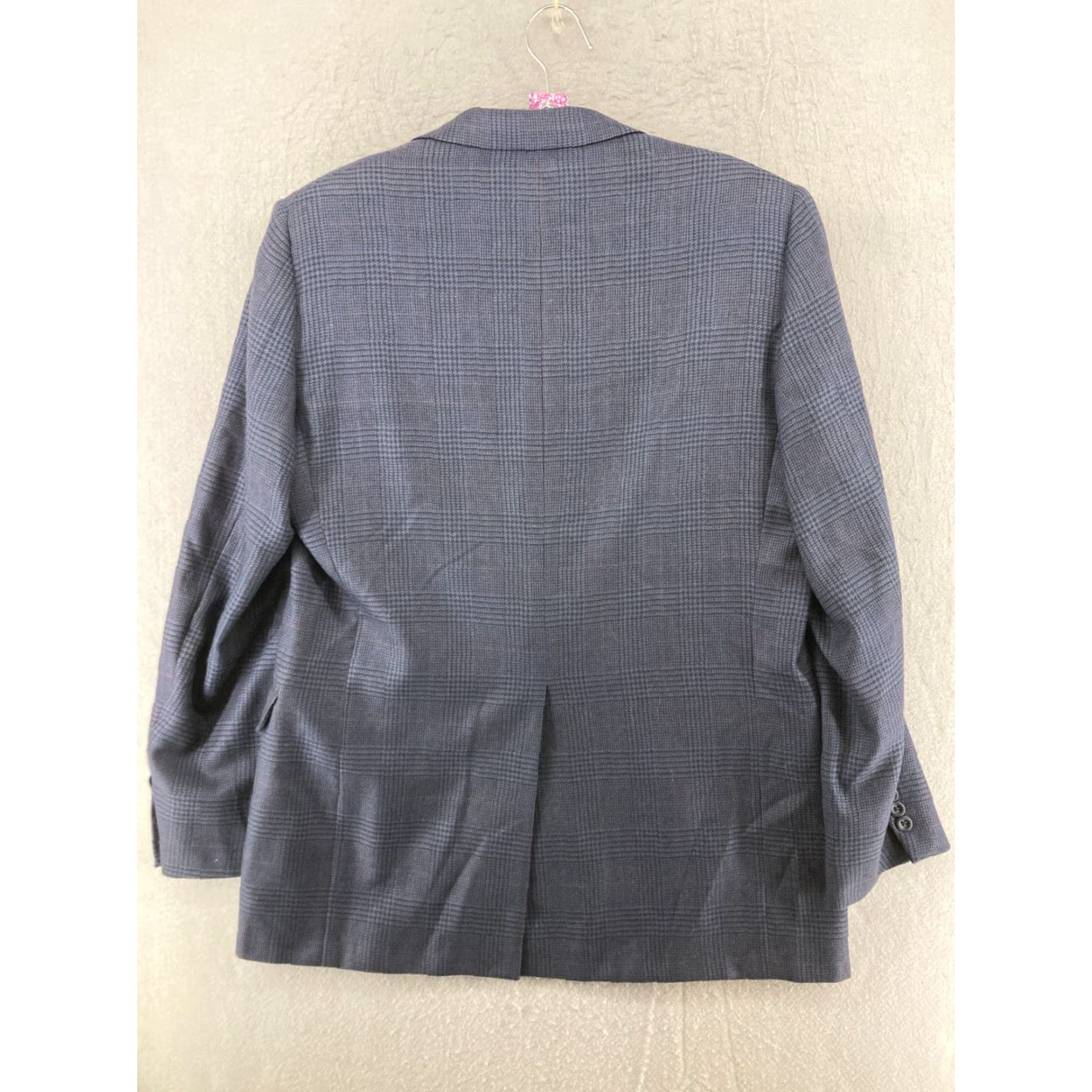 Vintage VINTAGE Tom James Suit Jacket Mens 43 L Blue Glen Check USA Made Wool Size 46R - 6 Thumbnail